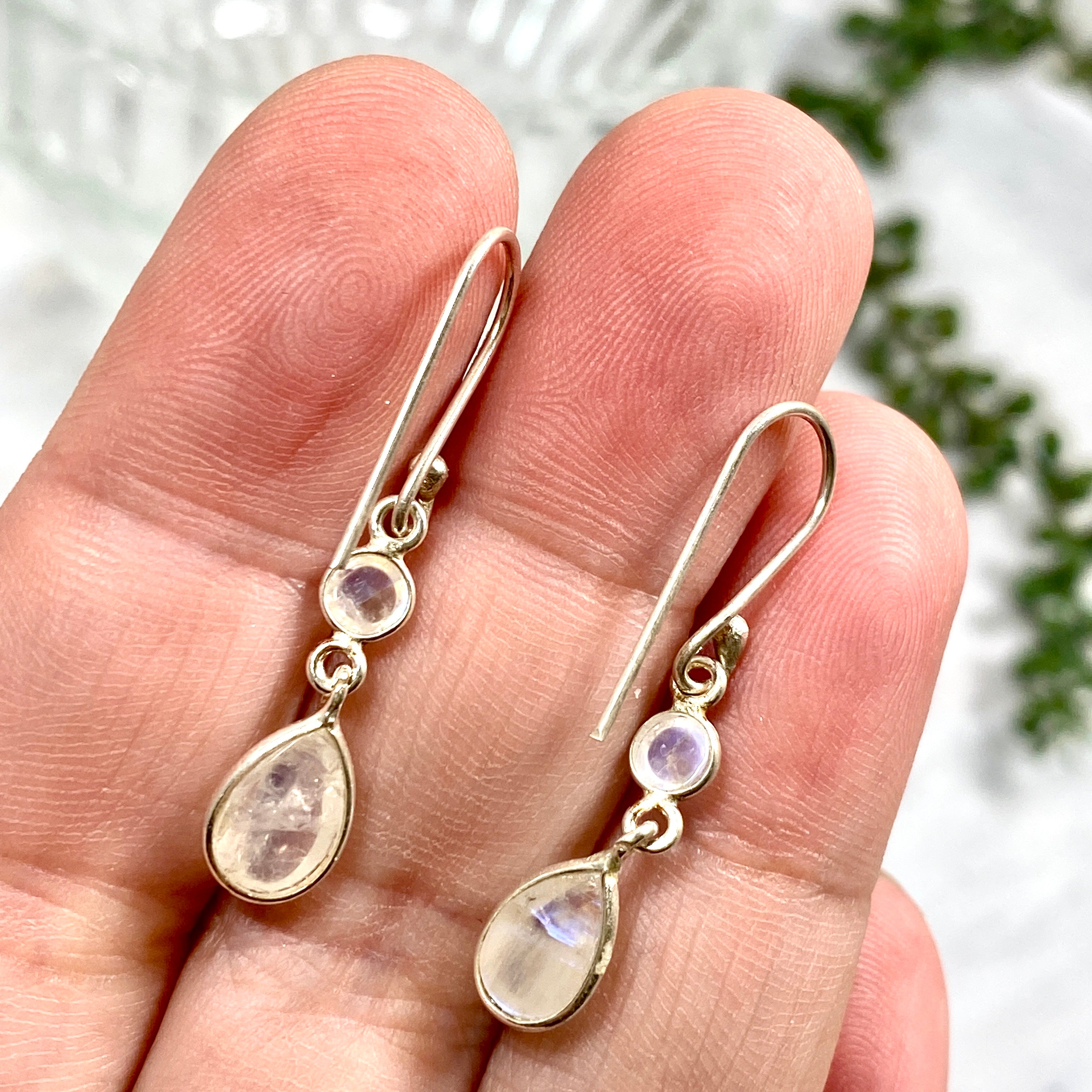Rainbow Moonstone Teardrop Earrings for Women – Multi Stone Dangle Earrings – Elegant Boho Jewelry Gift for Birthday, Wedding & Party – KEGJ1199