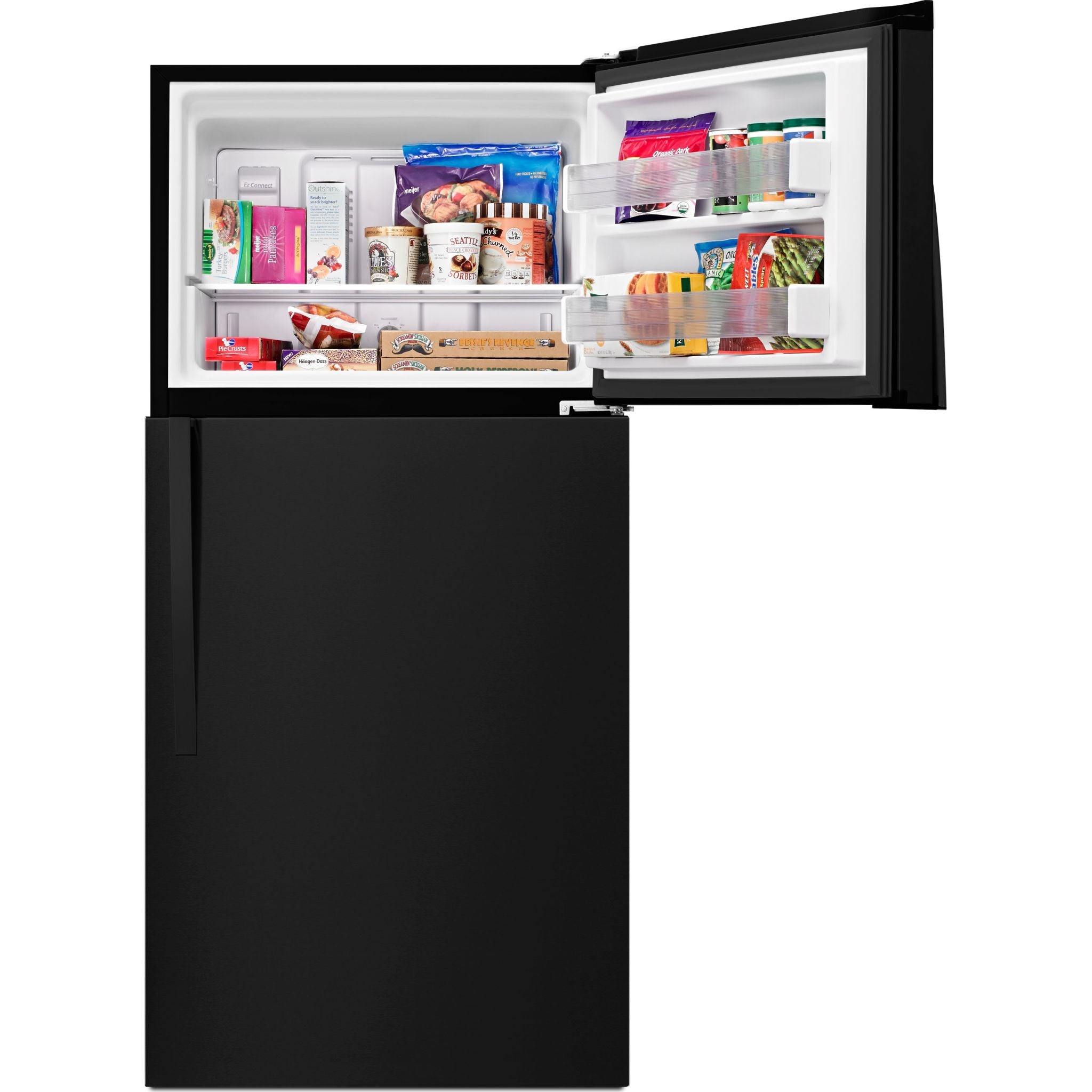 Whirlpool WRT519SZDB 18.3 Cu. Ft. Top Freezer Refrigerator in Black - Energy Efficient, Spacious Design for Kitchens & Home Use