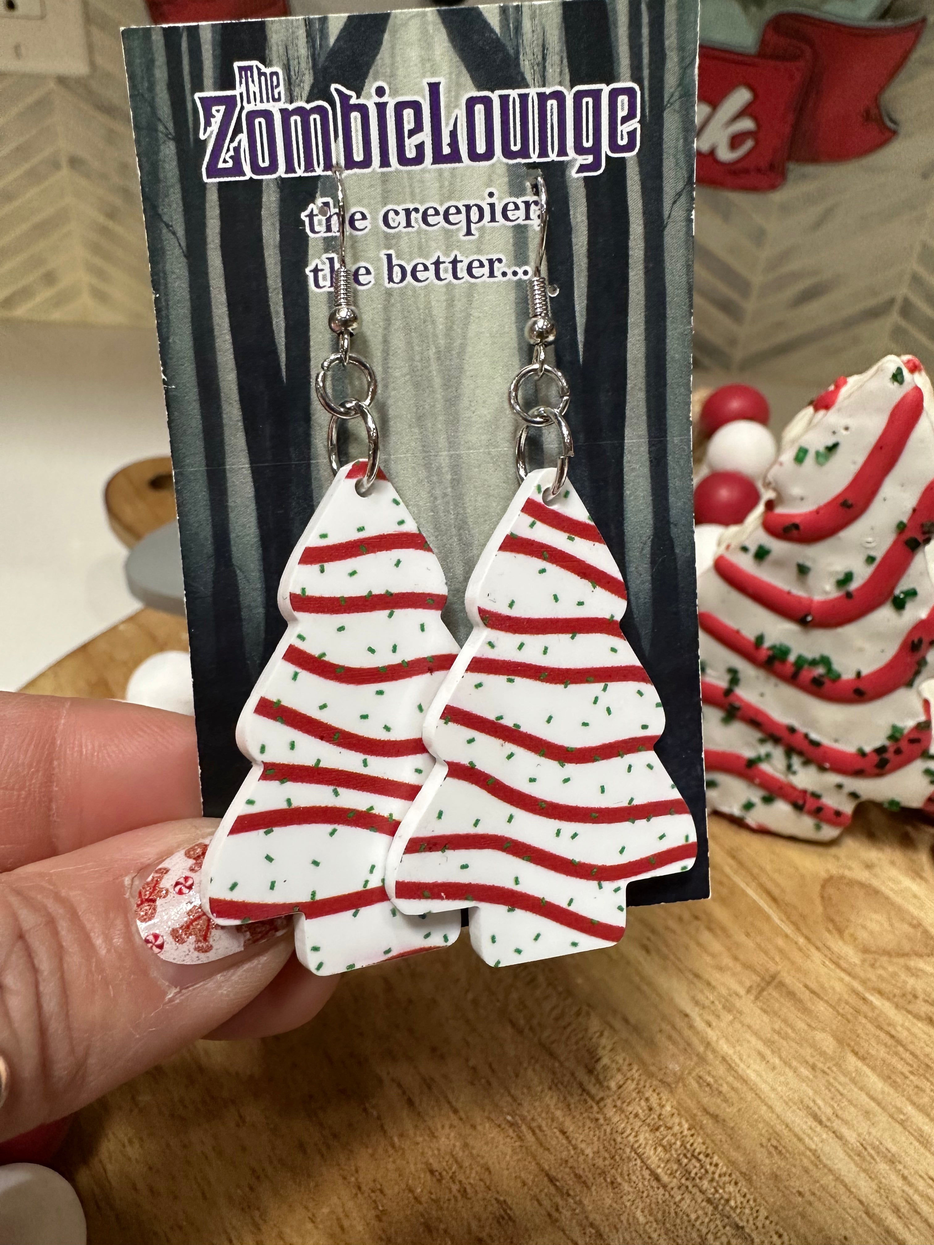 Festive Christmas Tree Cake Stud Earrings - Holiday Party Jewelry for Women, Perfect for Xmas Gifts & Winter Celebrations