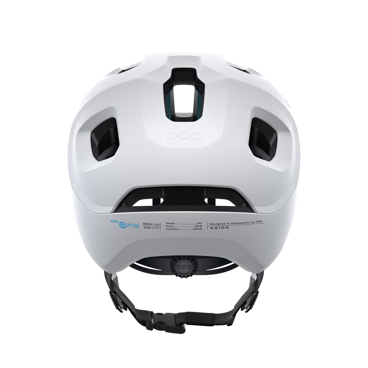 POC Axion Spin Mountain Bike Helmet - Trail & Enduro Cycling - Lightweight & Ventilated - Matt White - XS/S (Perfect for Mountain Biking, Trail Riding & Enduro Racing)