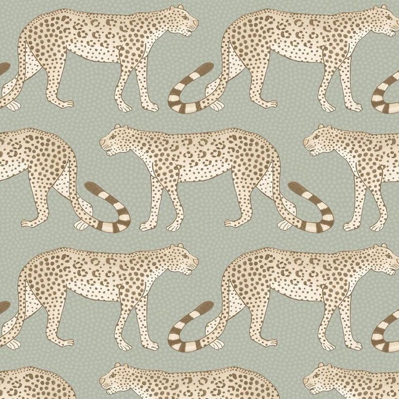Cole and Son Leopard Walk Wallpaper in Olive & White | Premium Designer Wallpaper for Living Room, Bedroom, or Home Office Decor