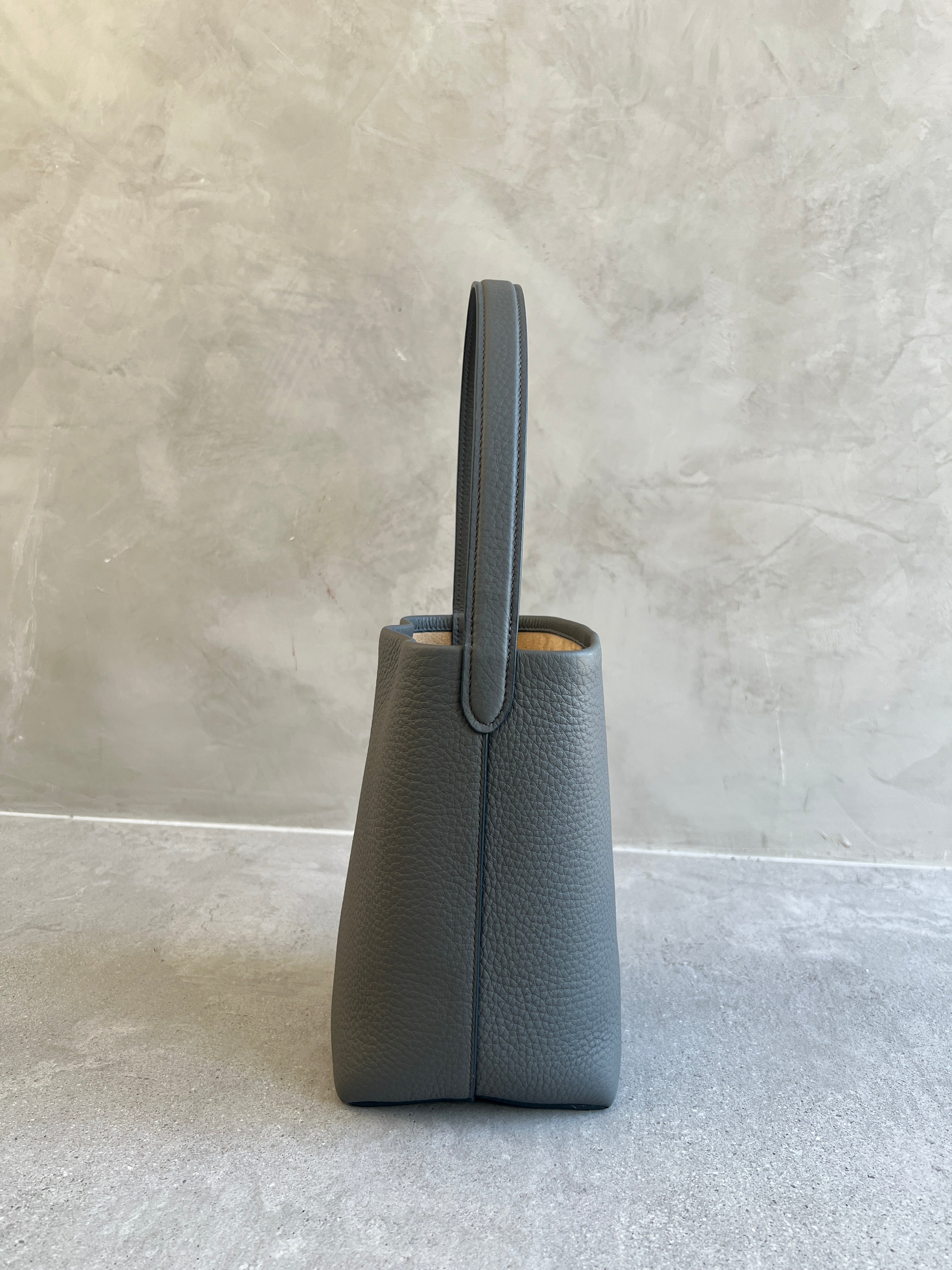Park Tote Small Handbag - Premium Grain Leather in Timouse Grey | Stylish Everyday Shoulder Bag for Work, Shopping & Travel