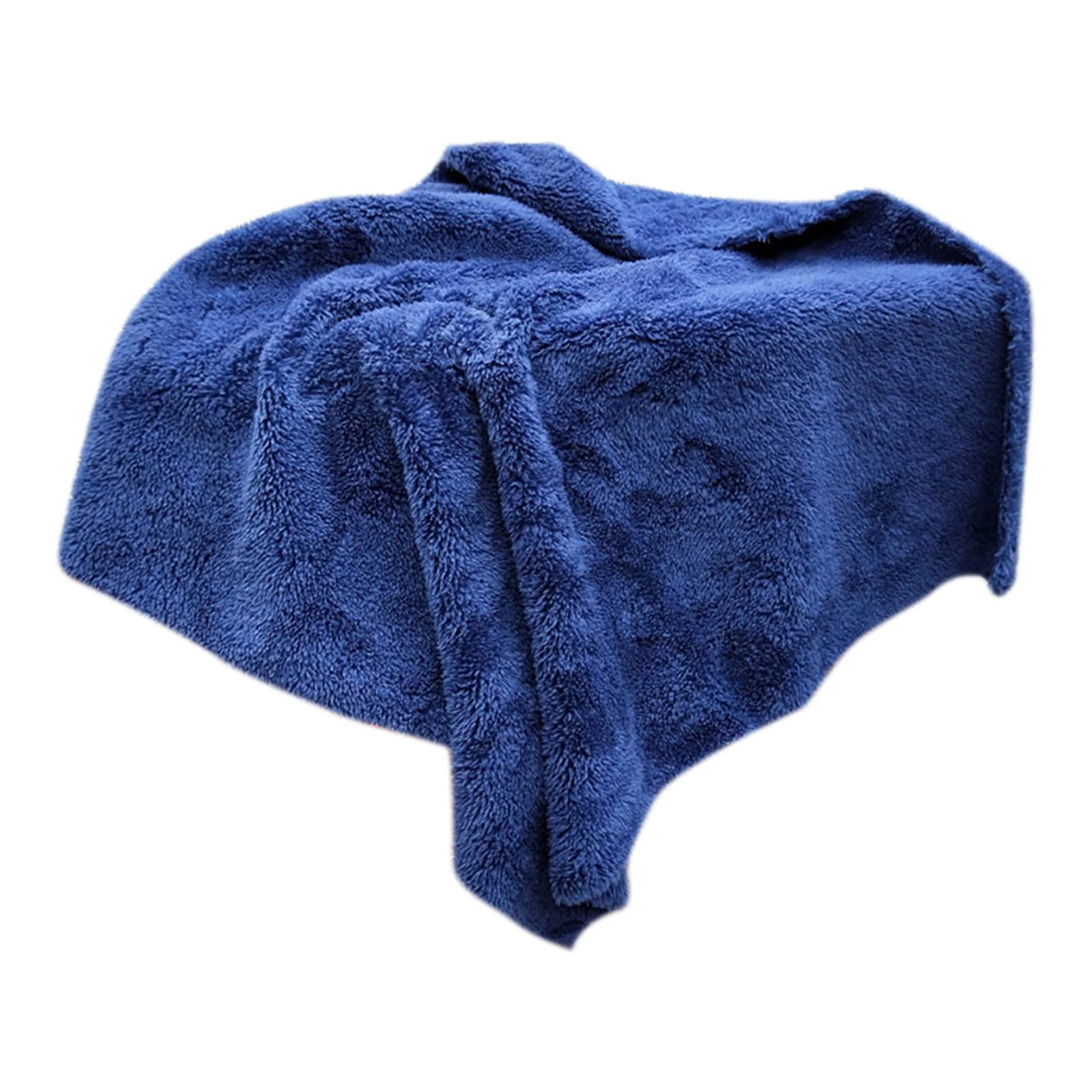 Premium Car Towel for Wash & Cleaning - Velvet Motorcycle & Coral Care (Blue) - Auto Detailing Essential
