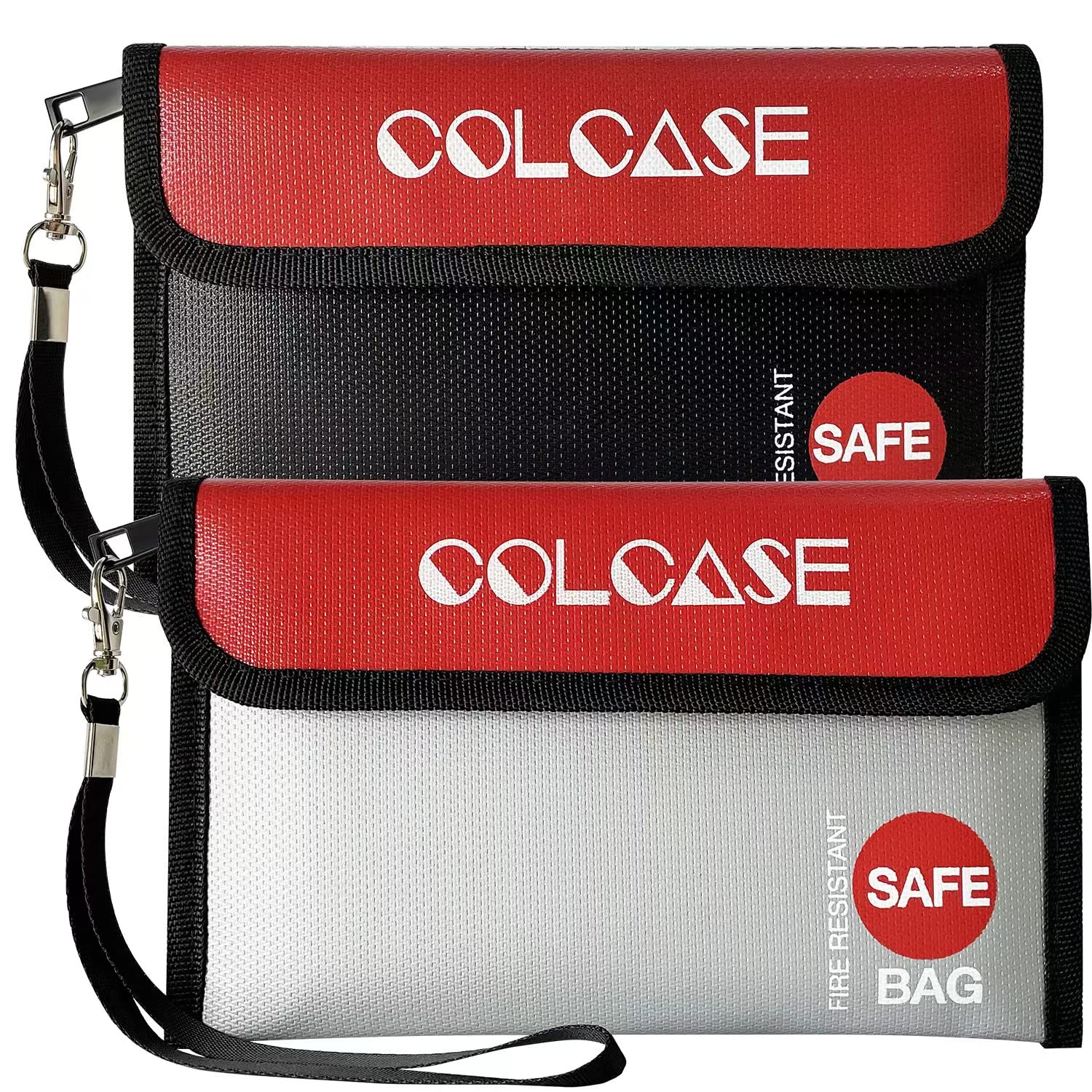 Fireproof Money Bag (8.3x5 inches) - 2 Pack Waterproof & Fire Resistant Cash Pouch with Zipper - Secure Storage for Cash, Jewelry, Valuables & Passport - Ideal for Travel, Home Safe & Emergency Preparedness