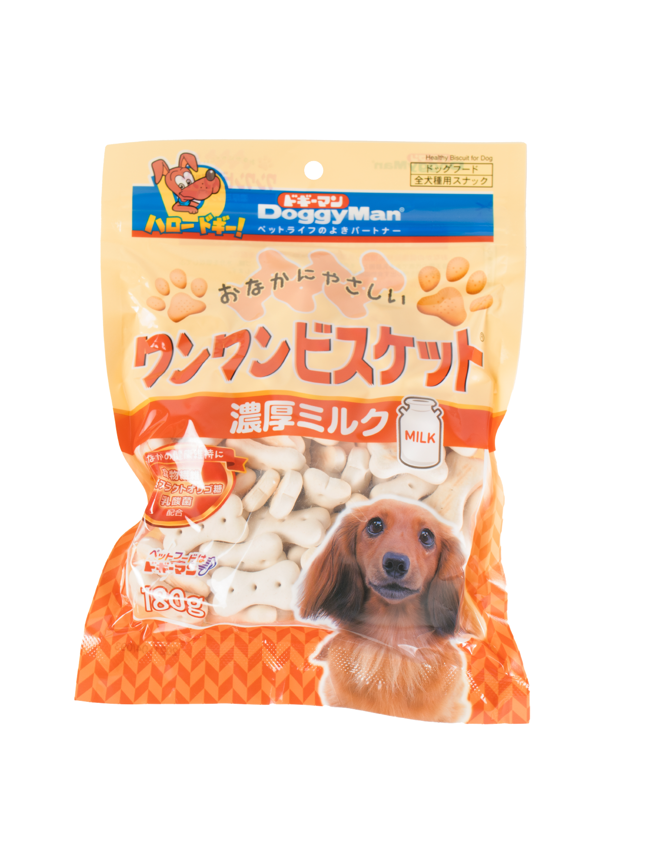Premium DoggyMan Bowwow Biscuit with Rich Milk Flavor - 180g Healthy Dog Treats for Training, Rewards & Dental Care | All-Natural Puppy Snacks for Small, Medium & Large Breeds