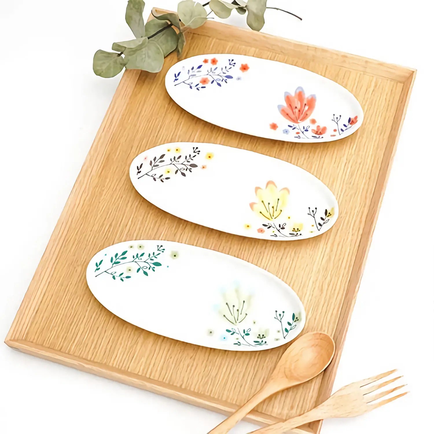 Premium Harekutani Haruhana Porcelain Oval Plate - Elegant Japanese Dinnerware for Fine Dining, Wedding Gifts & Home Decor