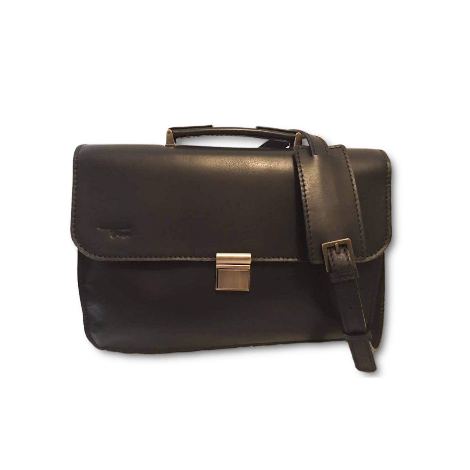 Unisex Makeba Genuine Leather Messenger Bag - Ebony Black - Perfect for Work, Travel & Everyday Use