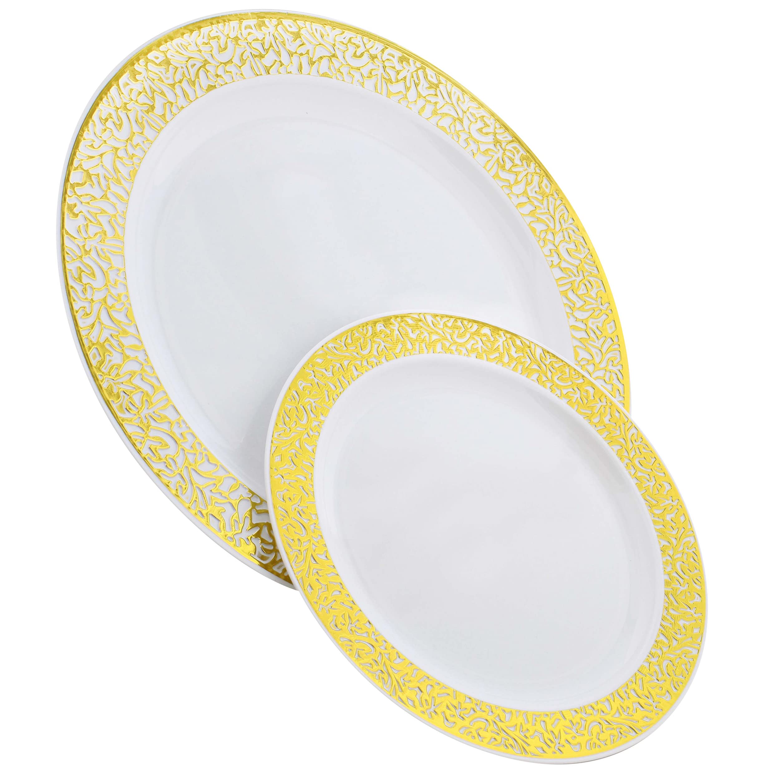 102-Piece Disposable Plastic Plates Set - 7.5
