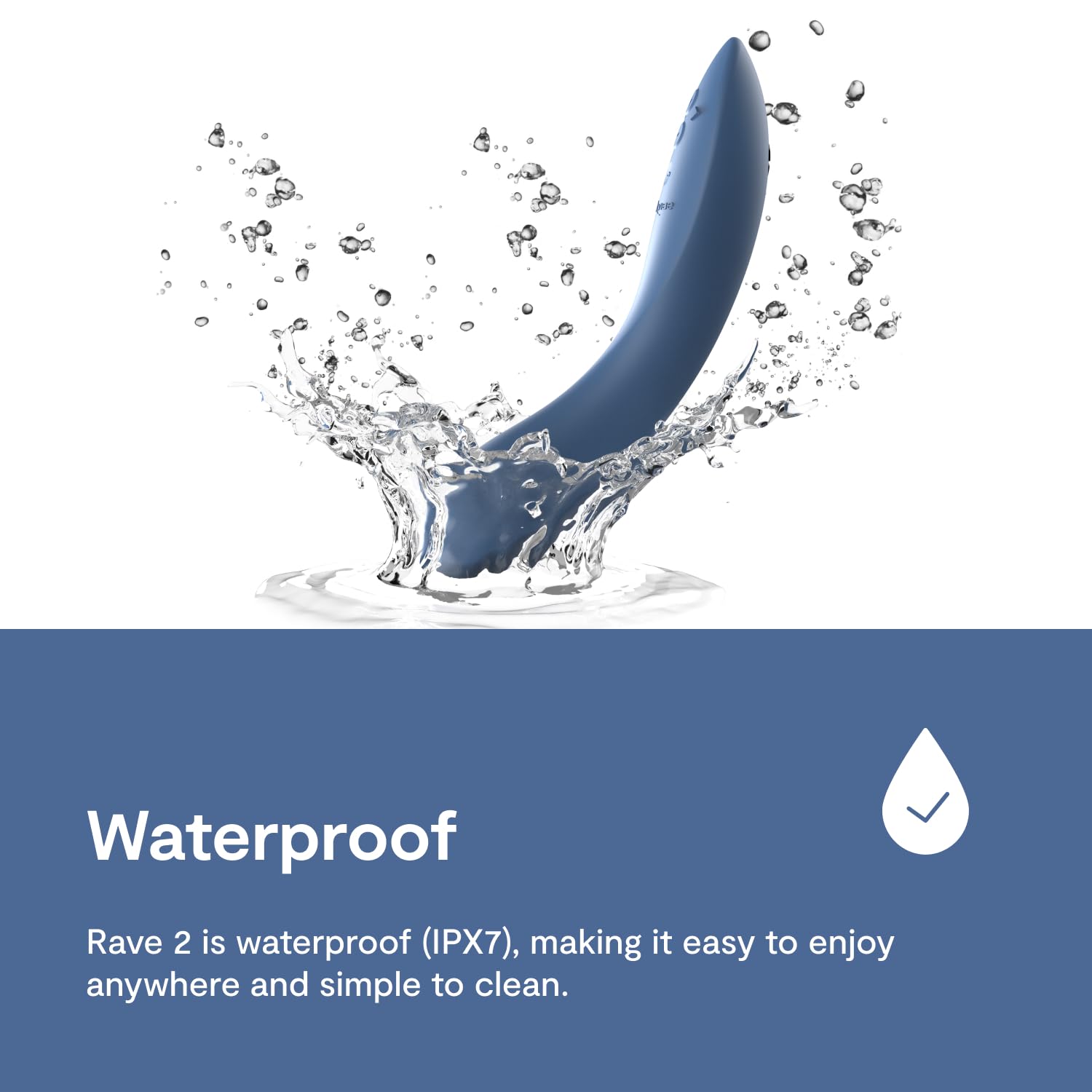We-Vibe Rave 2 G-Spot Vibrator - App Controlled Adult Sex Toy for Women & Couples | 10 Powerful Vibration Modes | Waterproof & Rechargeable G-Spot Stimulator | Perfect for Solo Play & Couples Intimacy | Blue Pleasure Massager