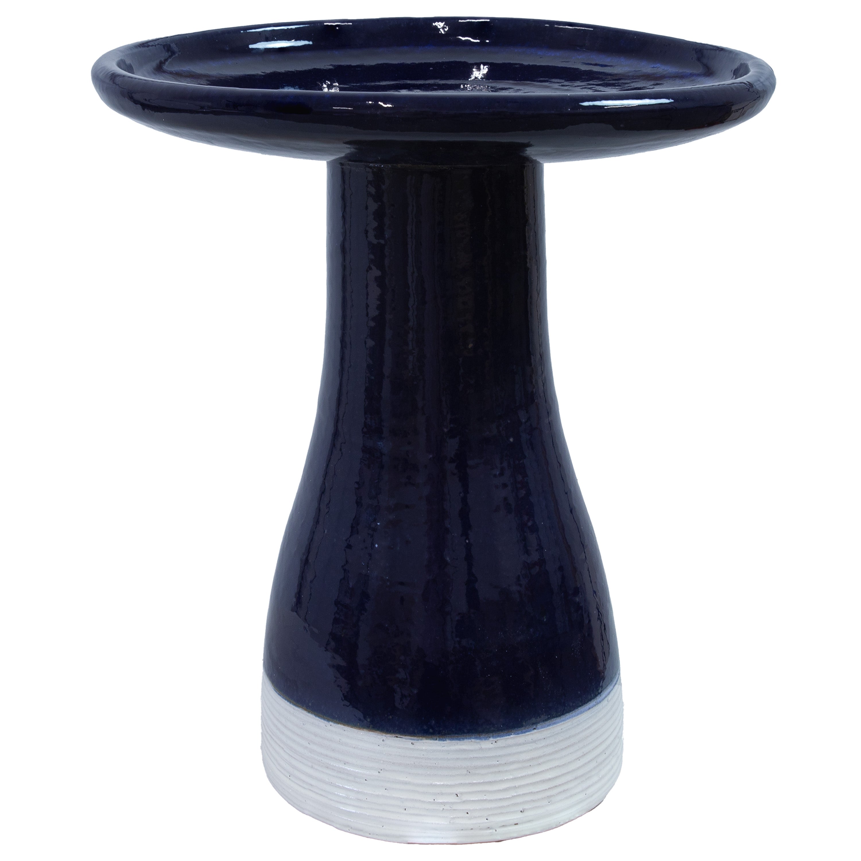 Sunnydaze Glazed Ceramic Duo Tone Outdoor Bird Bath - Garden Decor for Attracting Birds & Enhancing Outdoor Spaces