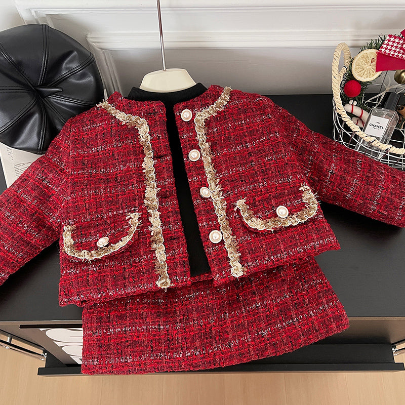 Adorable Baby Girl New Year Winter Outfit 2-Piece Set - Cozy & Stylish for Holiday Photos & Family Gatherings
