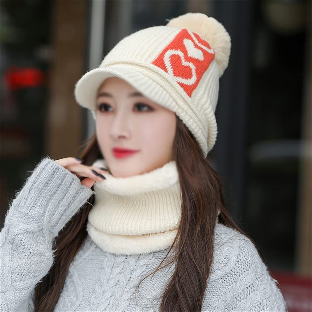 Women's Winter Knit Hat and Scarf Set - Soft Warm Beanie & Infinity Scarf for Cold Weather - Windproof Outdoor Accessories for Skiing, Snowboarding & Daily Winter Wear