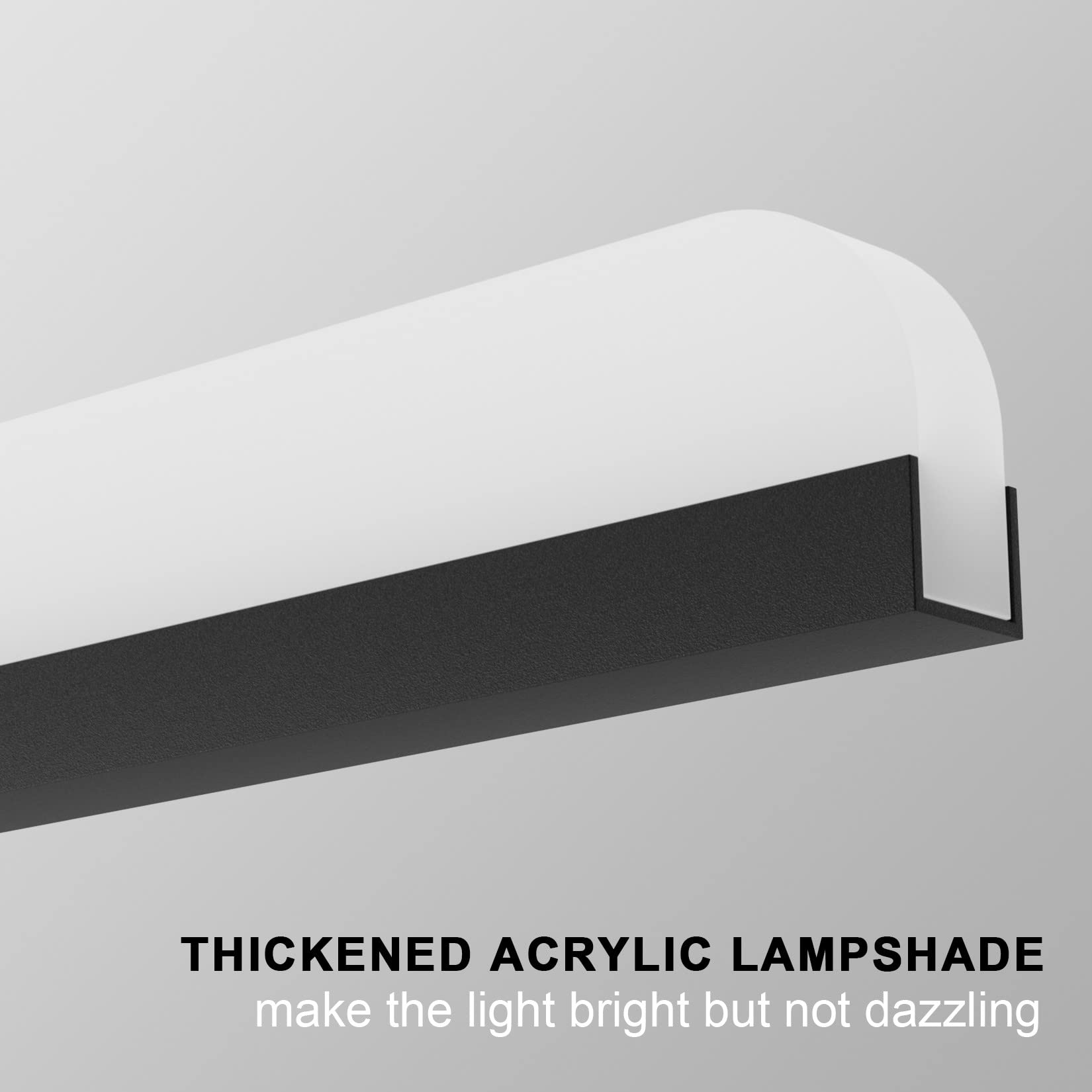 Tipace 24 Inch Modern LED Black Bathroom Vanity Light - Adjustable Rotatable Mirror Lighting Fixture, Cool White 6000K - Perfect for Bathroom Makeup, Shaving & Grooming Areas