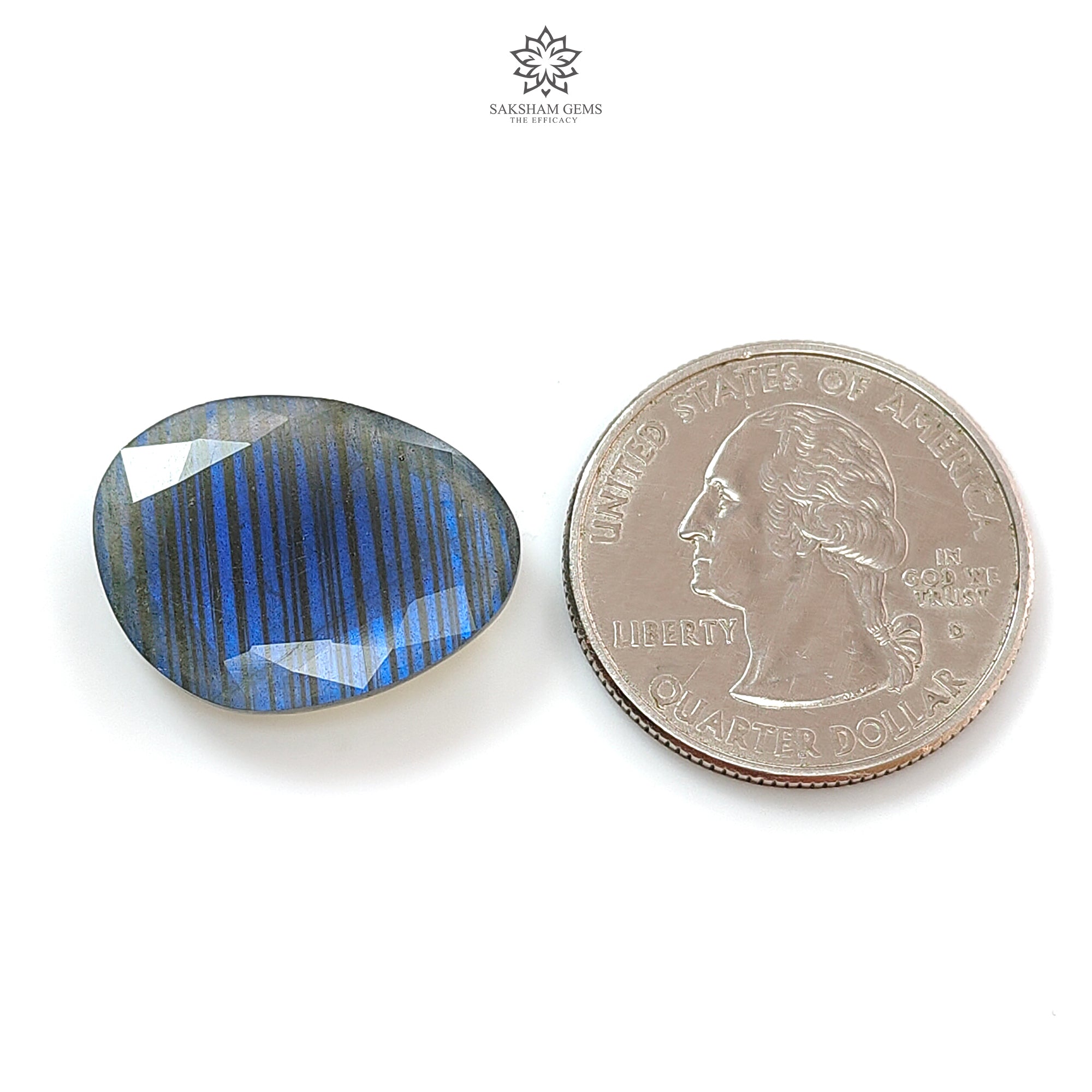 12.20cts Natural Blue Labradorite Gemstone - Untreated, Unheated, Fancy Cut with Rainbow Flashing Effect | 22x17mm Uneven Shape | Perfect for Jewelry Making, Rings, Pendants & Unique Gifts