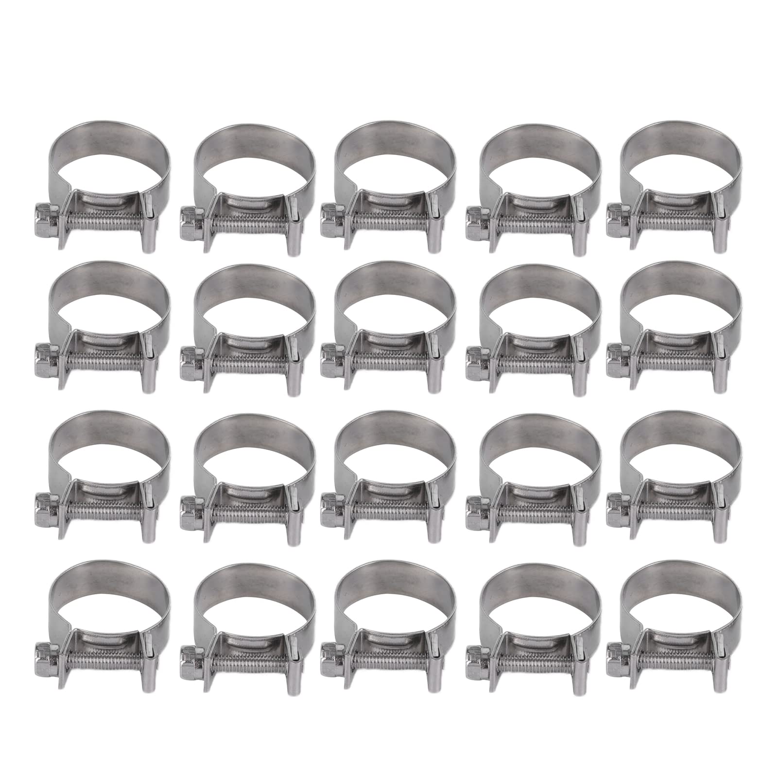 Stainless Steel Screw Hose Clamp 17-19mm - Heavy Duty Mini Hose Clip for Automotive, Pharmaceutical & Petrochemical Applications - Secure Pipe Fittings for Fuel Lines, Medical Tubing & Industrial Equipment