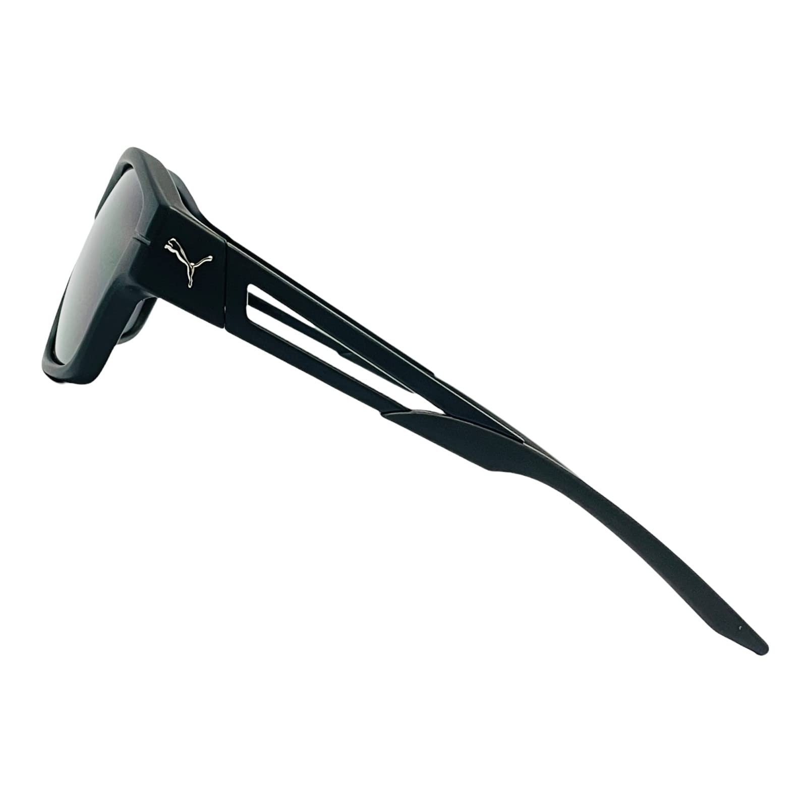 Puma Blizzard Flight Sports Sunglasses for Men - PU0328S Rectangular Full Rim Frame - UV Protection for Cycling, Running, Golf & Fishing - Ideal for Beach & Outdoor Activities (Black/Black)