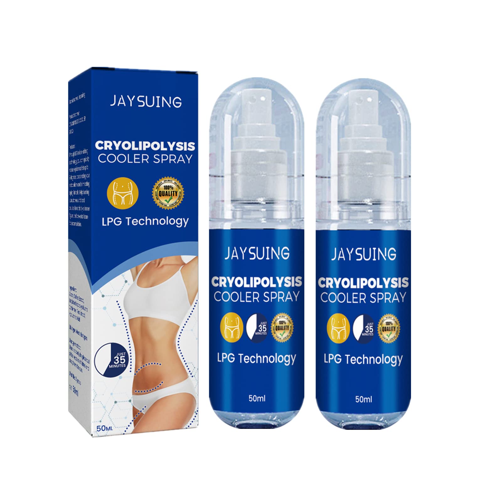 JAYSUING Cryolipolysis Cooler Spray with LPG Technology - Accelerate Metabolism, Eliminate Aging Fat Cells, Stimulate Subcutaneous Fat Burning for Body Contouring at Home or Spa