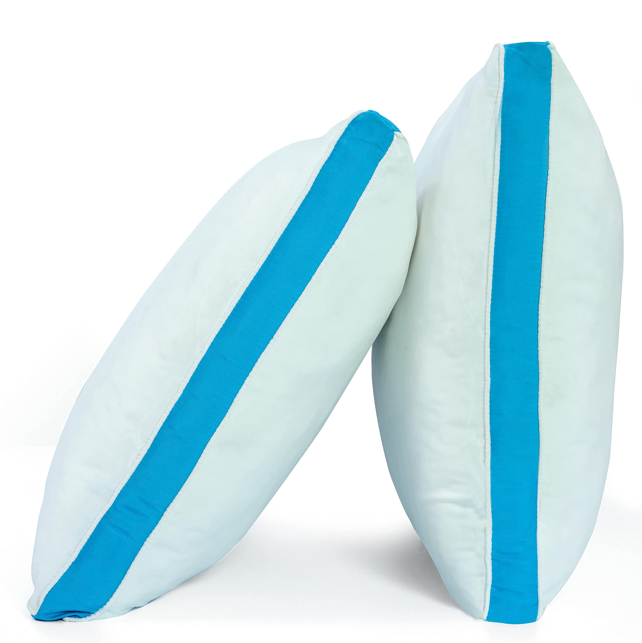 Premium 20x26 Standard Pillows Set of 2 - 100% Polyester Fiber Filled, Hypoallergenic Bed Pillows for Side Sleepers & Back Sleepers | Soft Microfiber Cover | NZEE HOMES Blue Pillows - Perfect for Guest Rooms, Dorm Beds & Everyday Comfort