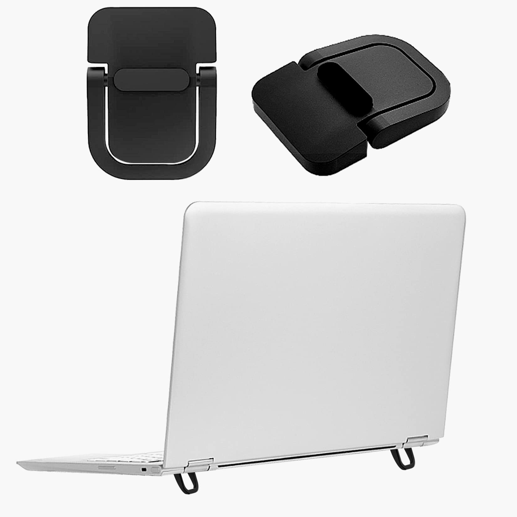 2Pcs Self-Adhesive Keyboard Stand for Desk - Portable Adjustable Laptop Kickstand & Riser Feet - Stable Aluminum Laptop Stand for MacBook, iPad, 10-18