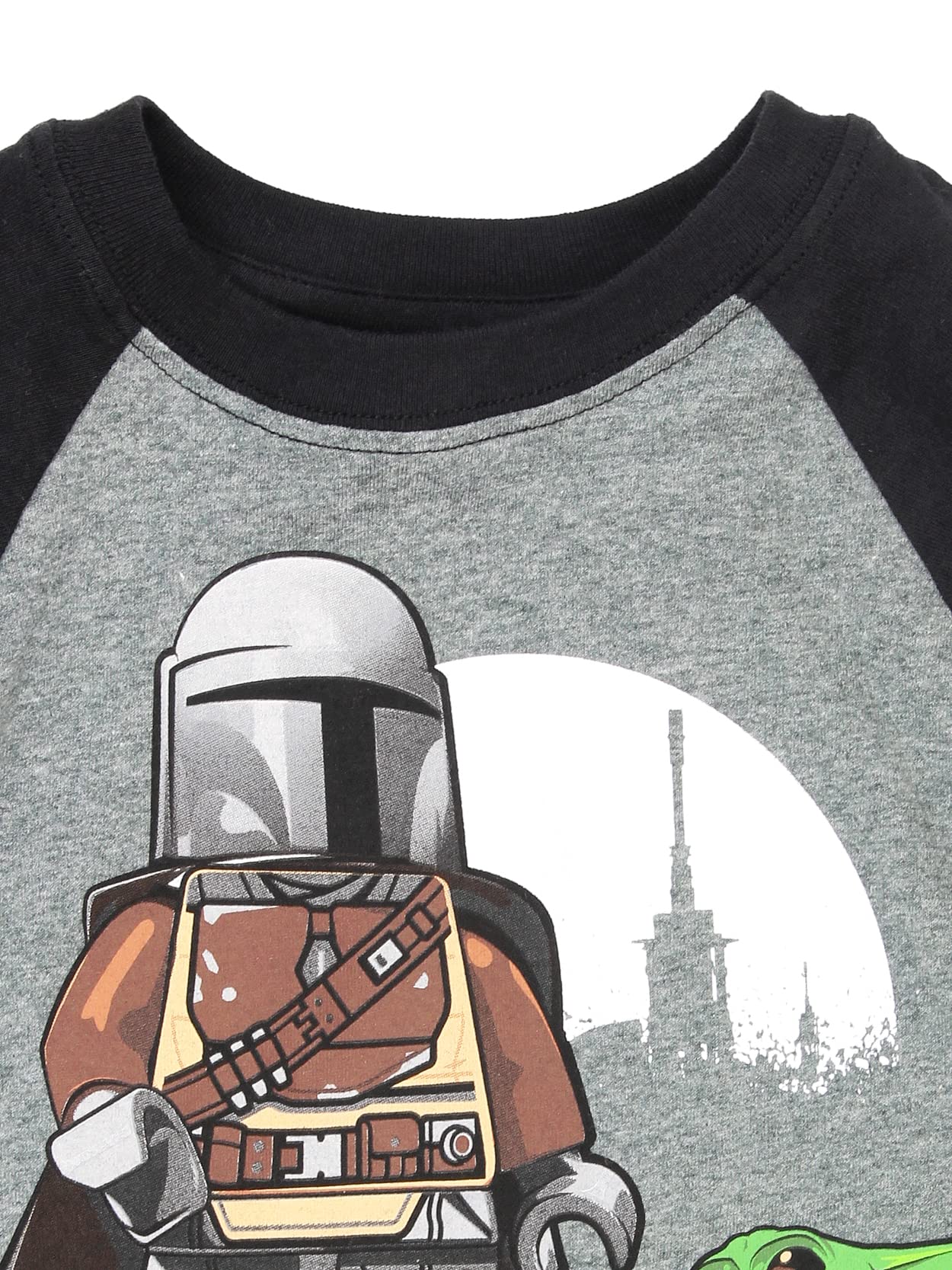 **LEGO Star Wars The Mandalorian Boys Long Sleeve T-Shirt (Size 7-8, Gray) - Cool & Comfortable Kids' Tee for School, Play & Star Wars Fans**