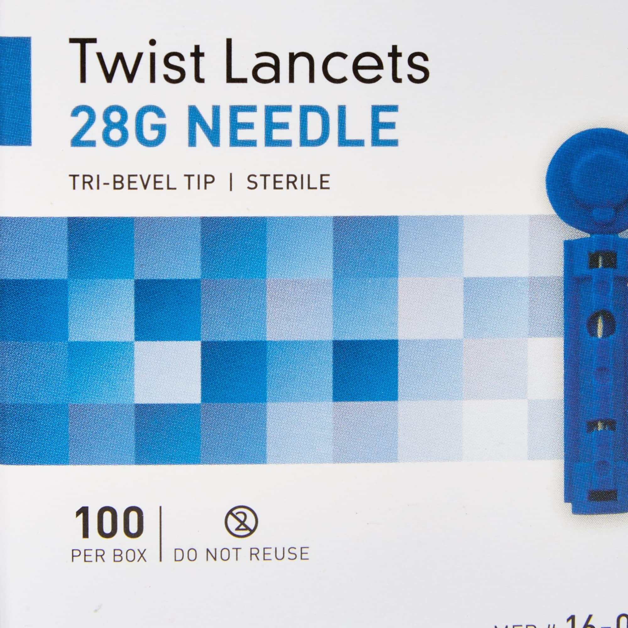 McKesson 16-028-100 Twist Top Lancet Needles - 28 Gauge, 1.8mm Depth (100 Count) - Painless Blood Sugar Testing for Diabetes Monitoring at Home & Clinics