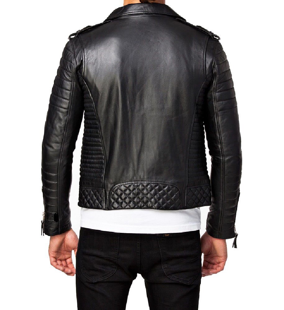 Premium Genuine Cow Leather Jacket for Men - Durable Cow-Hide Biker Jacket C446 - Perfect for Motorcycle Riding, Casual Outfits & Winter Fashion