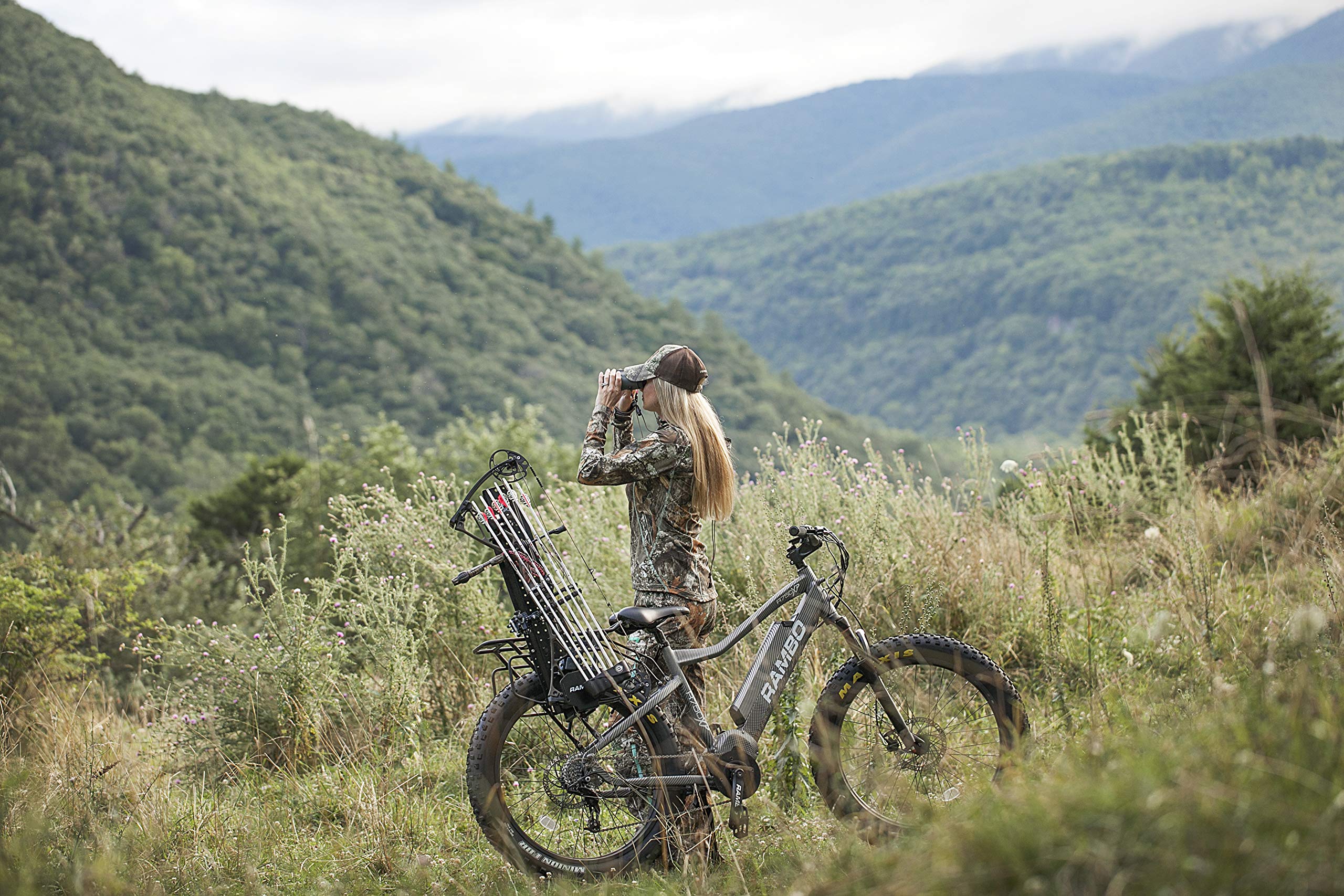 Rambo Bikes Gun & Bow Holder - Universal Bike Rack for Hunting Accessories | Black Hunting Gear for Mountain Bikes | Perfect for Outdoor Adventures & Hunting Trips
