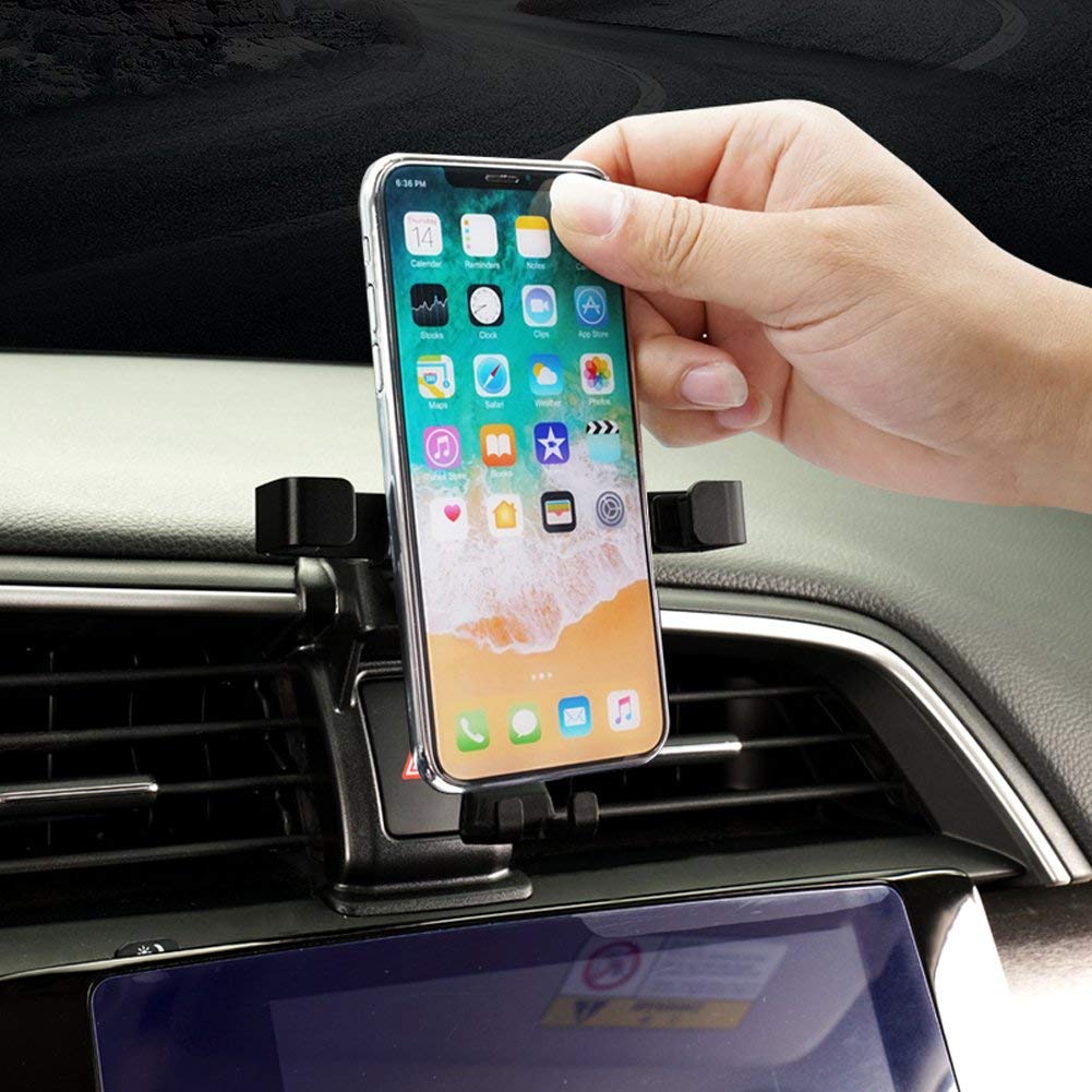 BEERTE Car Phone Mount for Honda Civic 2016-2021 - Adjustable Air Vent & Dashboard Gravity Phone Holder with Carbon Fiber Design - Universal Smartphone Car Mount for Safe Driving & Navigation