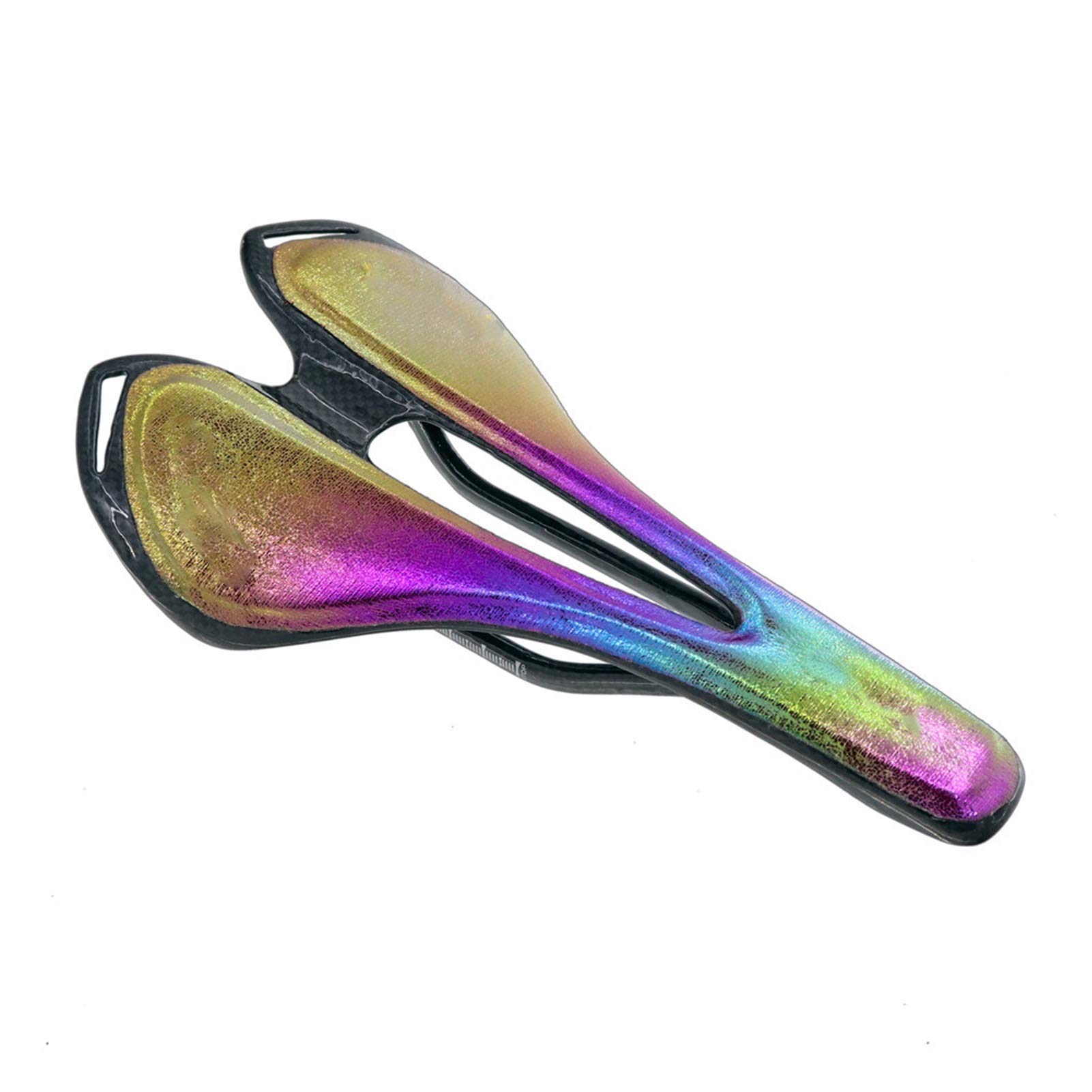 Bktmen Rainbow Carbon Fiber Bike Saddle - Lightweight Racing MTB Saddle with Comfortable Cushion for Road & Mountain Bikes | Perfect for Cycling, Racing & Long-Distance Riding