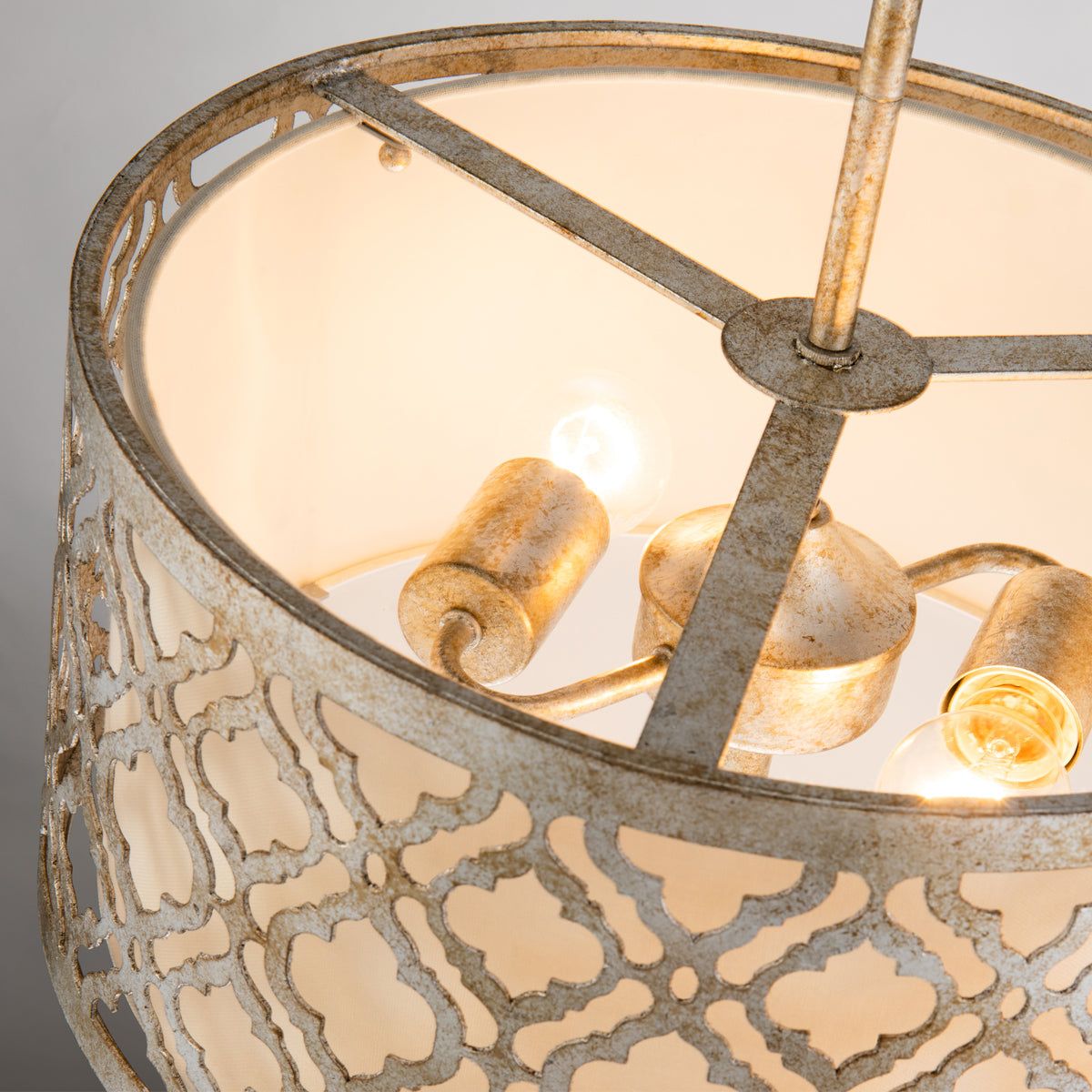 Arabella 2/3L Pendant Ceiling Light - Distressed Gold Finish Vintage Chandelier for Dining Room, Kitchen Island & Bedroom Lighting