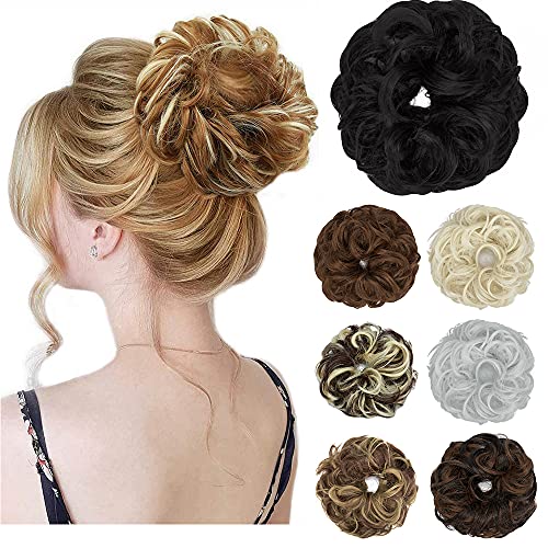 Messy Bun Hair Piece - Thick Updo Scrunchies for Women | Natural Black Hair Extensions for Ponytail & Everyday Style