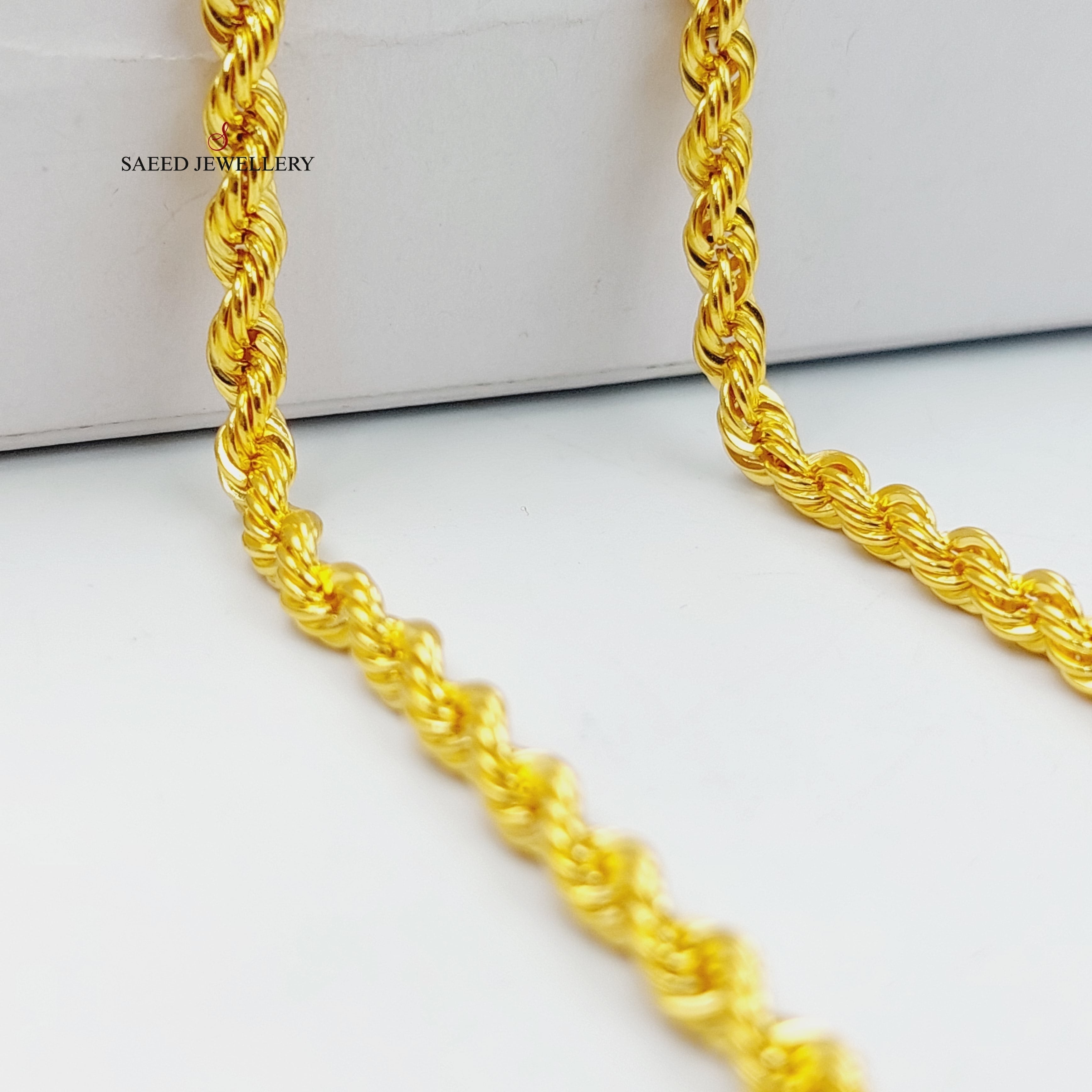 4mm Rope Chain Necklace 70cm - 18K Gold Plated Stainless Steel Jewelry for Women & Men, Perfect for Daily Wear, Parties & Gifts