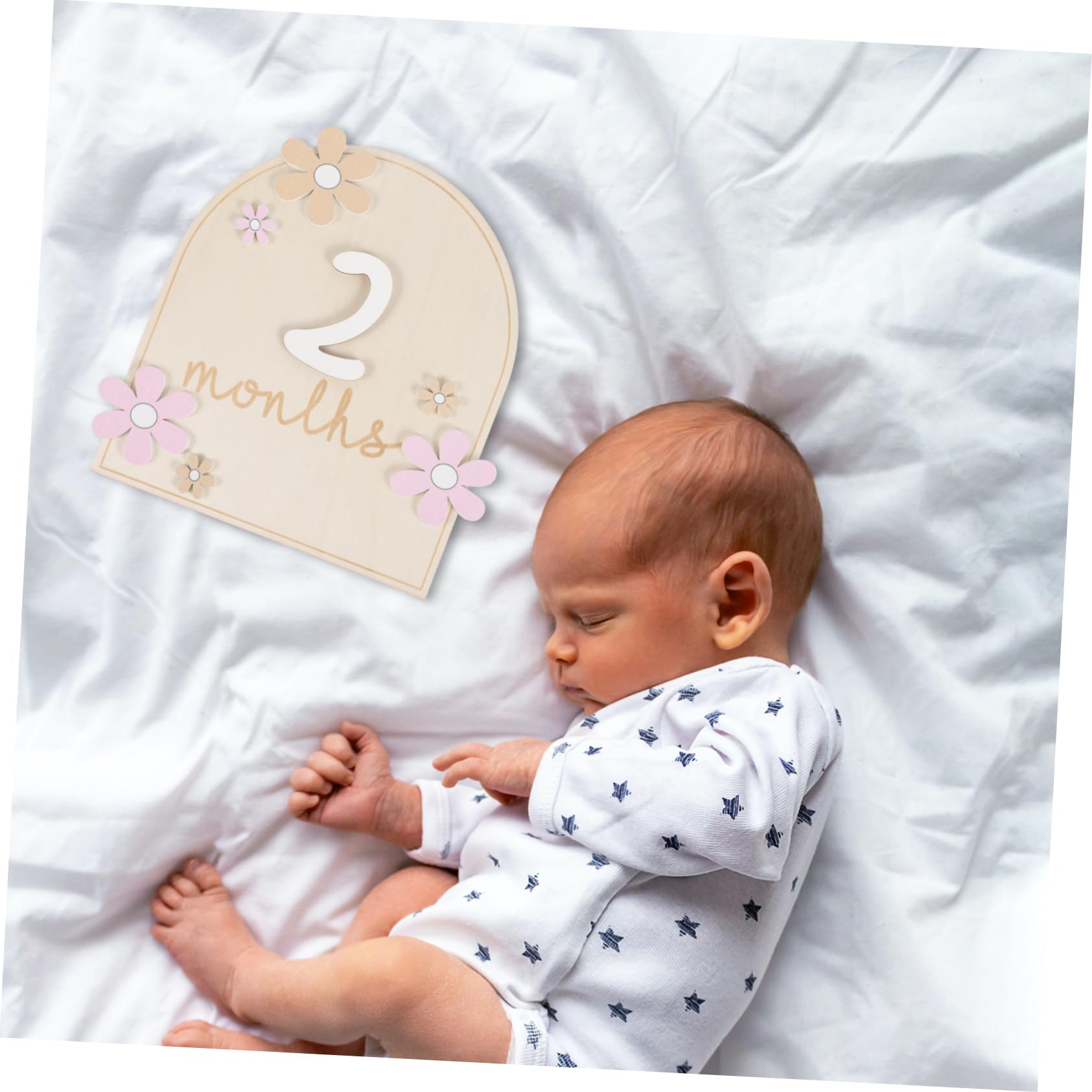 VICASKY Baby Milestone Cards - Wooden Monthly Growth Photo Props for Newborns, First Year Keepsake Frame - Perfect for Baby Showers, Birth Announcements & Nursery Decor