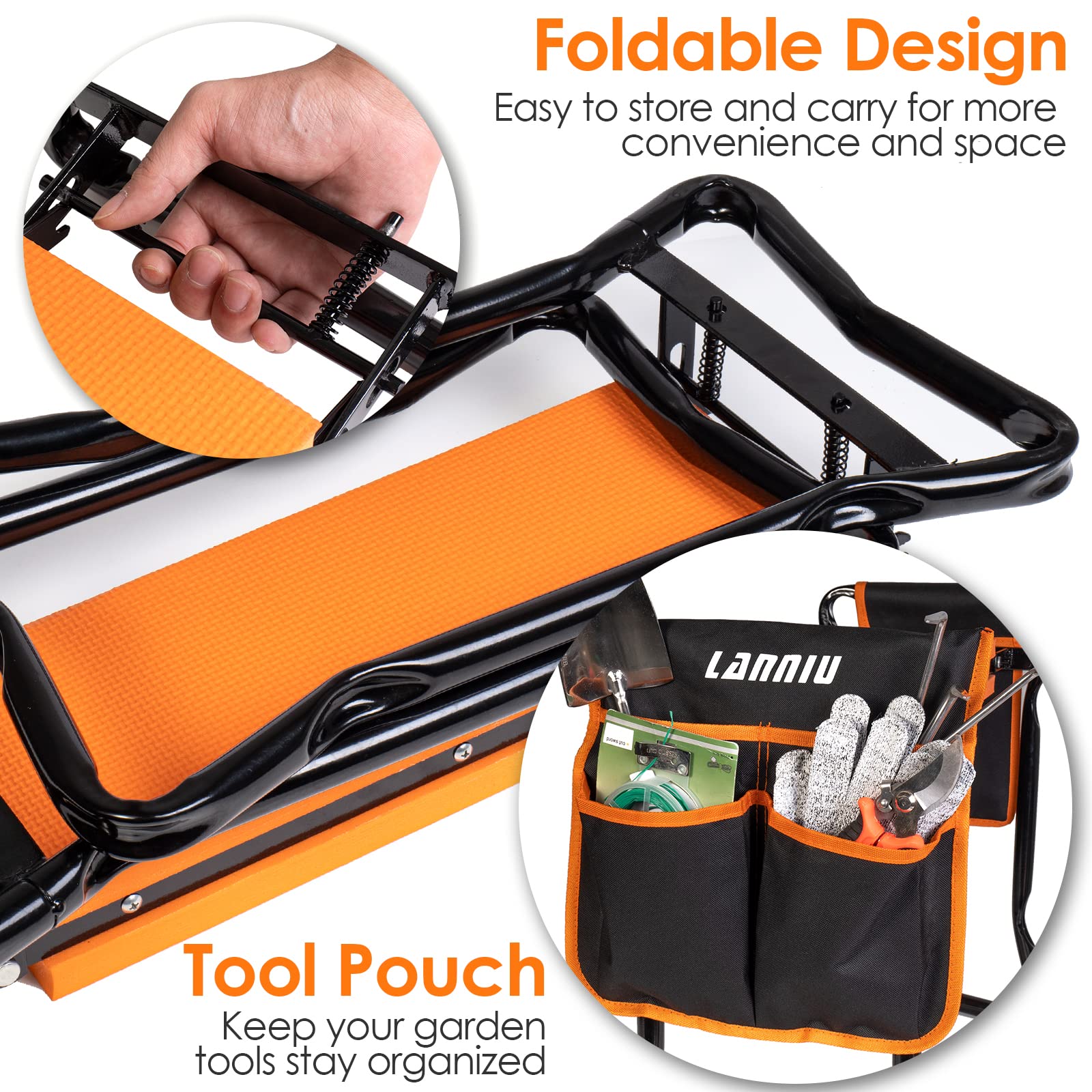 Foldable Garden Kneeler Seat - Heavy Duty Stool for Gardening & Kneeling | Perfect for Seniors & Gifts