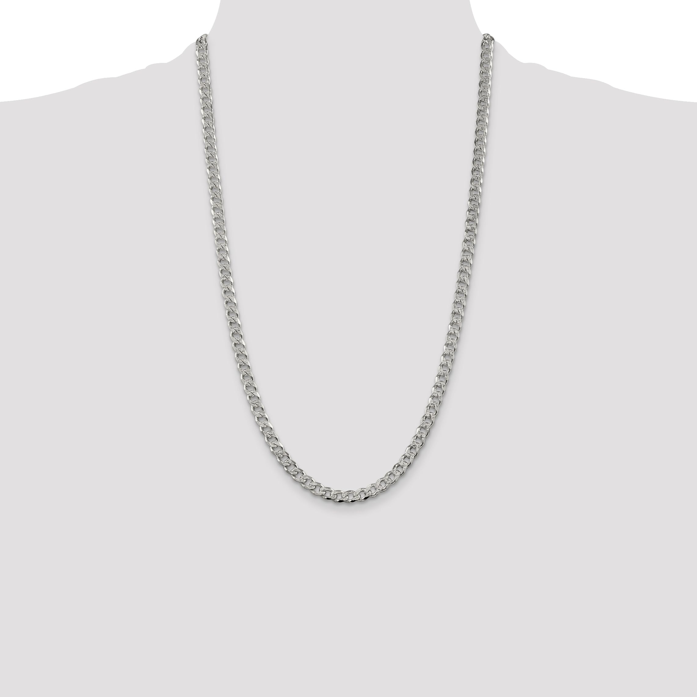 IceCarats 925 Sterling Silver 5.5mm Curb Link Chain Necklace for Women | Dainty Layering Necklace | Gift for Her | Perfect for Everyday Wear, Date Night & Special Occasions