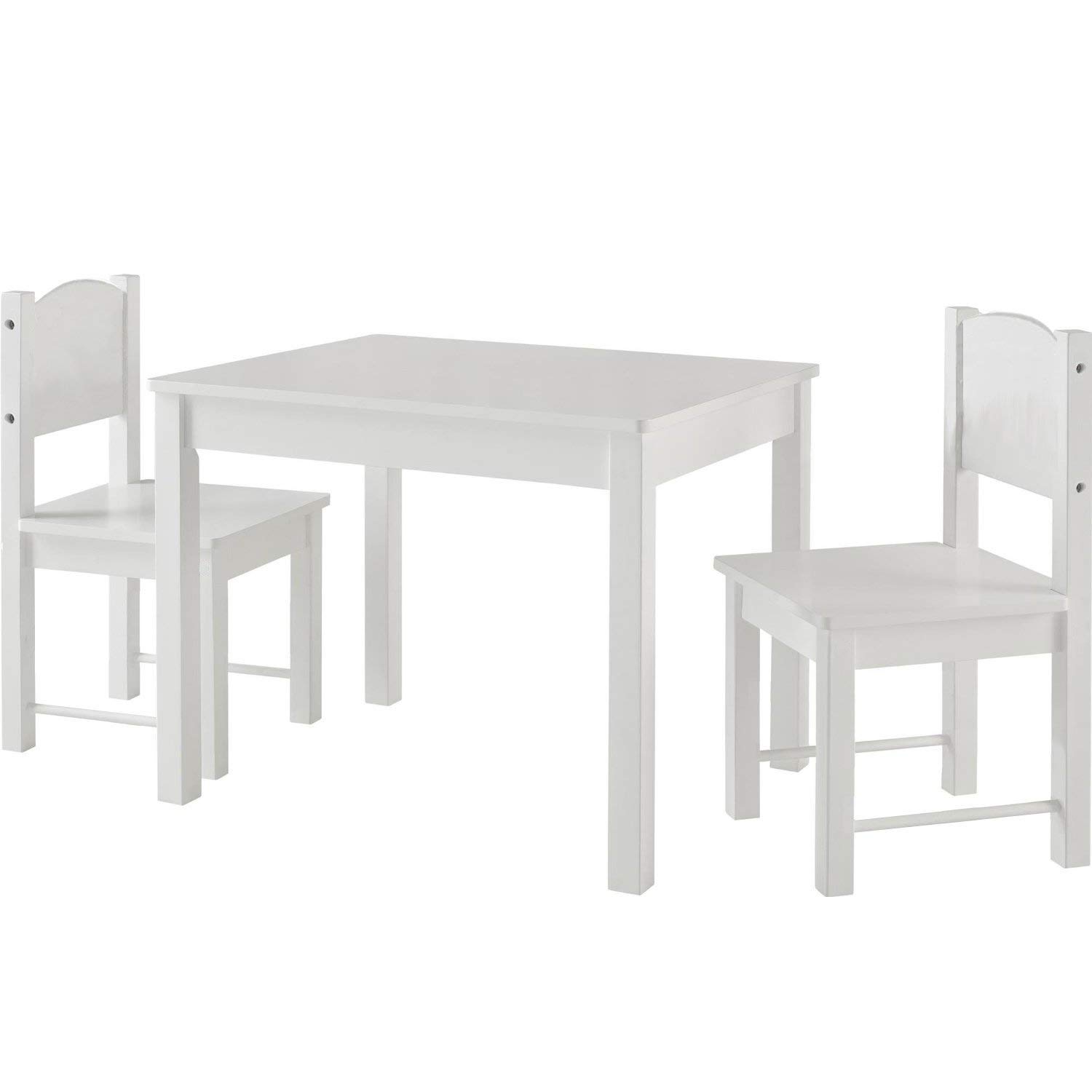 Timy Wooden Kids Table and 2 Chairs Set - Natural Wood Toddler Table & Chair for Playroom, Dining, Reading, Arts & Crafts - Perfect for Preschool Learning, Tea Parties and Snack Time