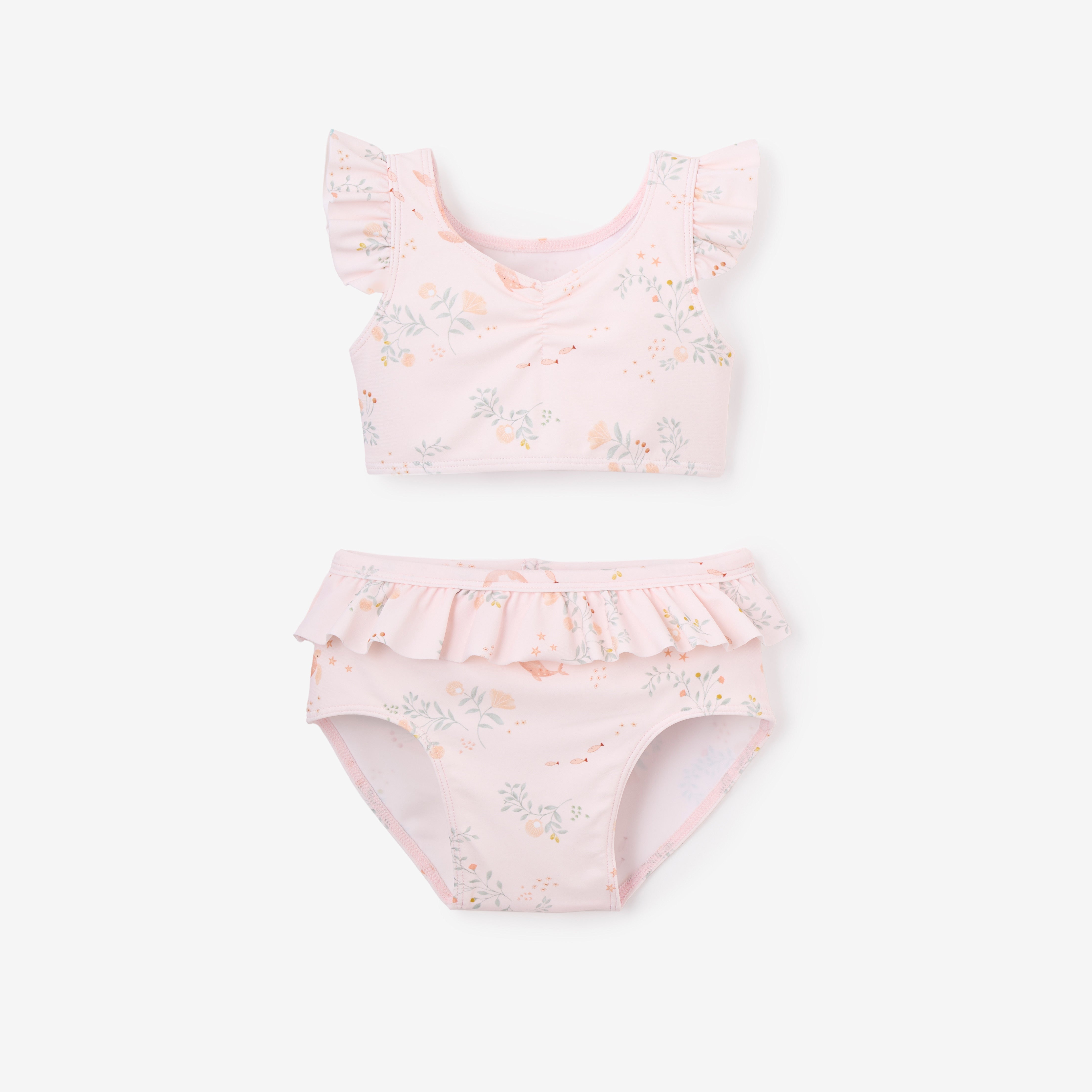 Pink Sea Magic Baby Ruffle Two Piece Swimsuit - Cute Swimwear Set for Toddler Girls, Soft & Comfortable, UV Protection - Perfect for Beach, Pool & Summer Vacations