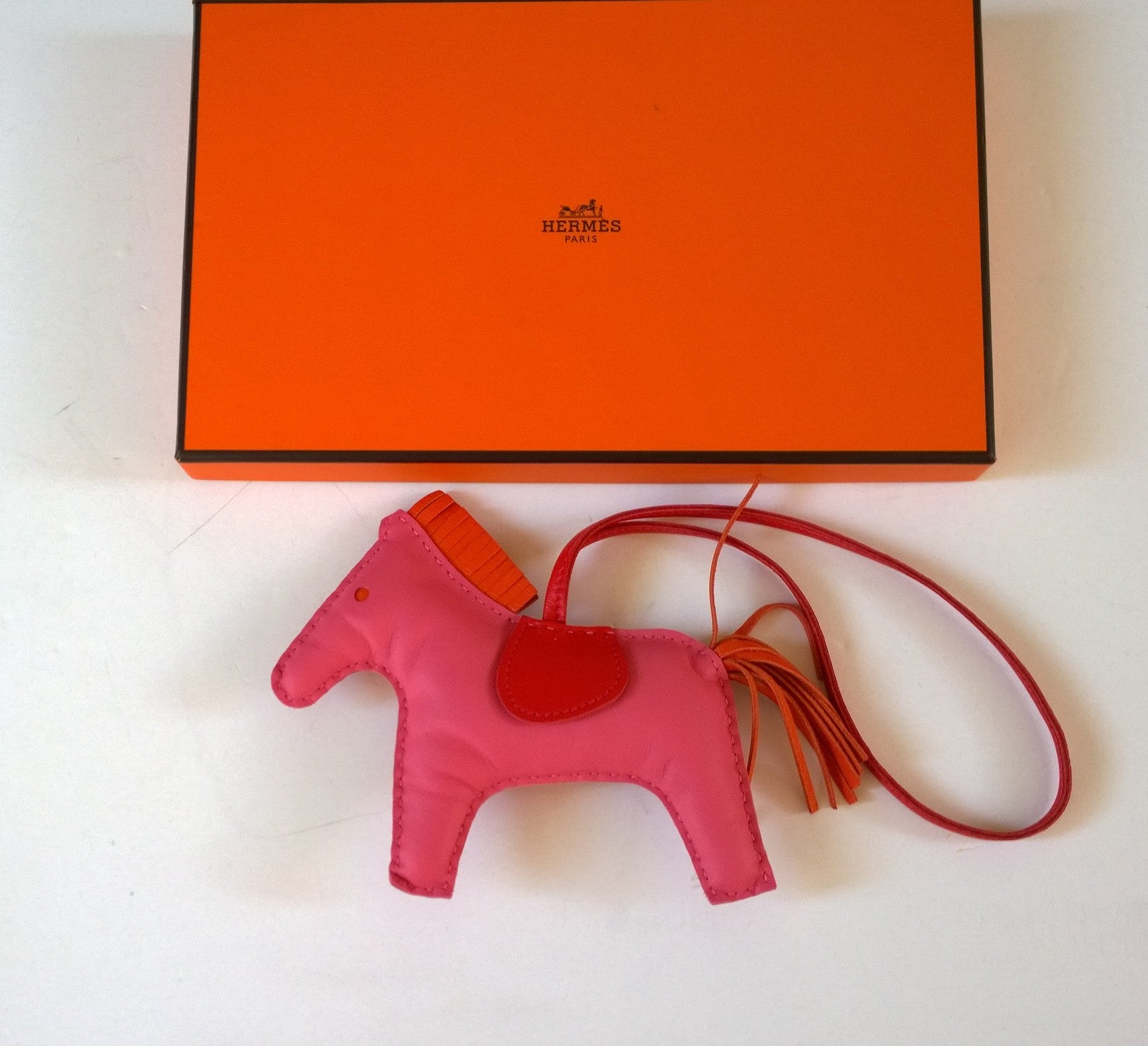 Hermès Rodeo MM Medium Horse Bag Charm in Pink & Red - Luxury Leather Keychain for Handbags, Wallets & Backpacks | Perfect Gift for Fashion Lovers & Hermès Collectors