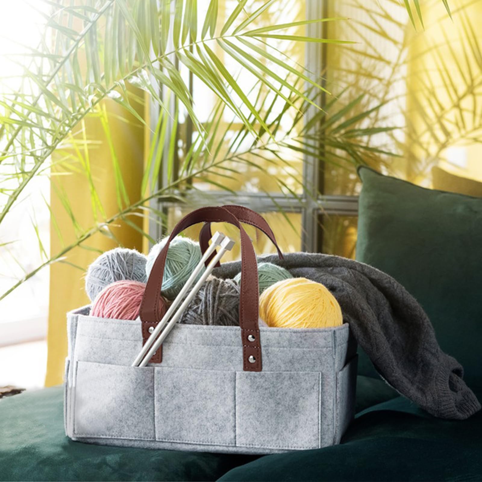 Portable Diaper Caddy Organizer with Handle & Adjustable Shoulder Strap - 3 Removable Storage Compartments for Baby Essentials | Perfect for Nursery, Car Travel & On-the-Go Parents (Grey)