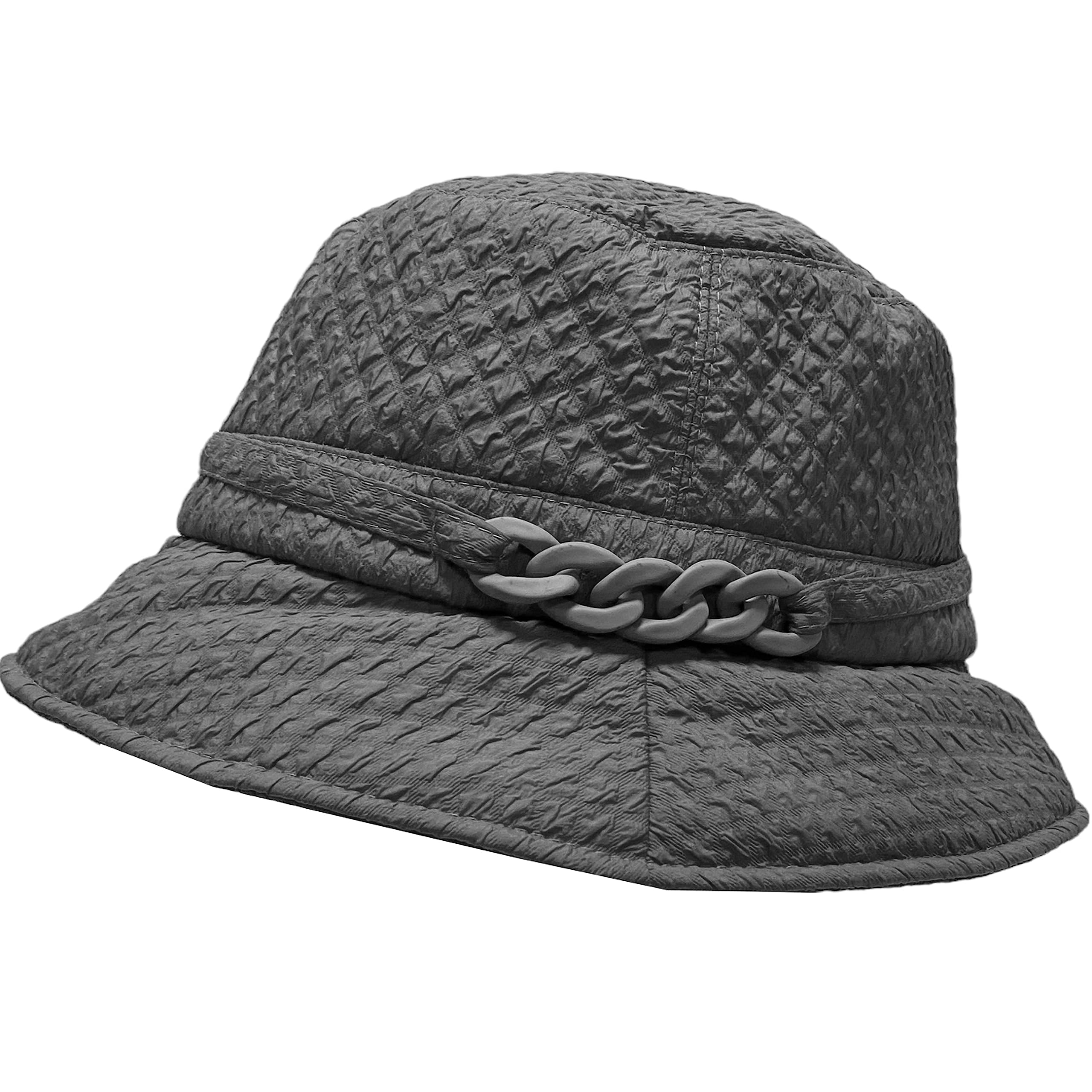Foldable Waterproof Quilted Rain Hat with Adjustable Drawstring - Windproof Bucket Cap for Hiking, Fishing & Outdoor Activities