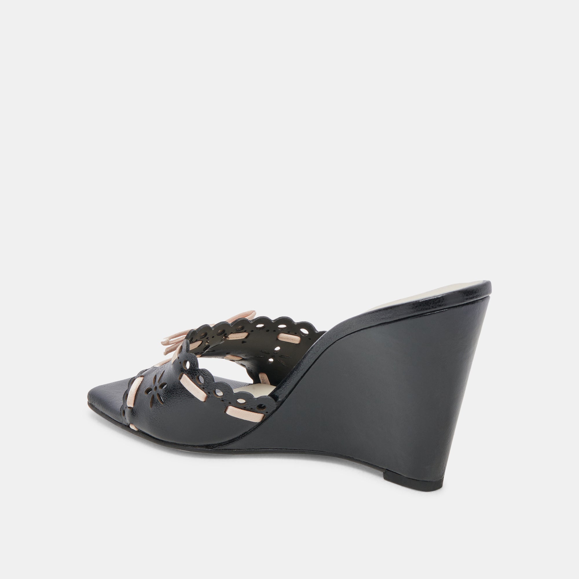MADALE Women's Wedges with Midnight Patent Leather - Comfortable High Heel Sandals for Casual Outings & Evening Events