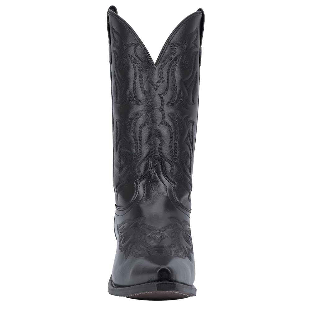 Laredo Men's Hawk Embroidered Snip Toe Casual Boots - Mid Calf Western Boots for Men, Black Cowboy Boots for Country Style & Outdoor Wear