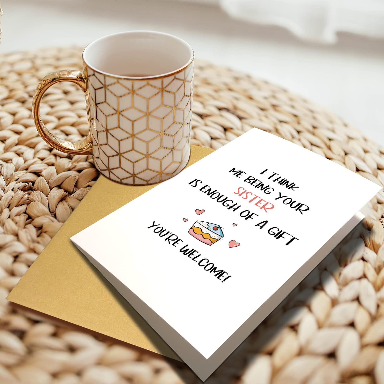 Funny Birthday Card for Brother from Sister - Cheeky & Humorous Greeting Card for Brother, Cousin - 'Being Your Sister is Enough of A Gift' - Perfect for Birthdays, Sibling Gifts & Family Celebrations