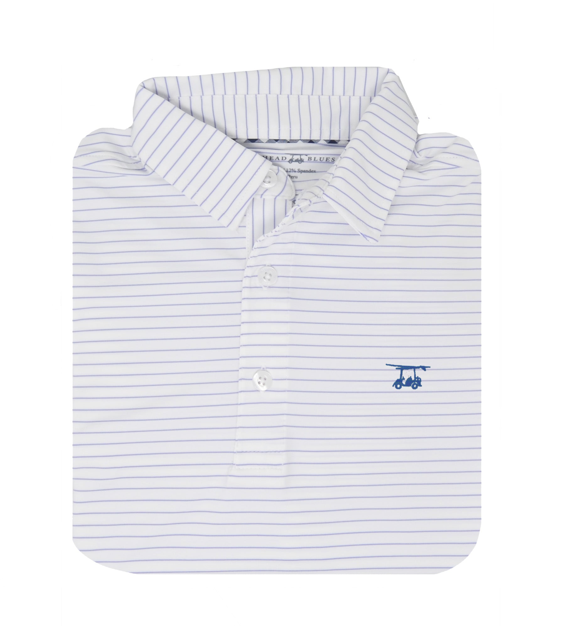 Premium Albatross Polo Shirt - White with Lavender Stripes, Men's Classic Fit Casual Button-Down Shirt for Golf, Business & Summer Outings