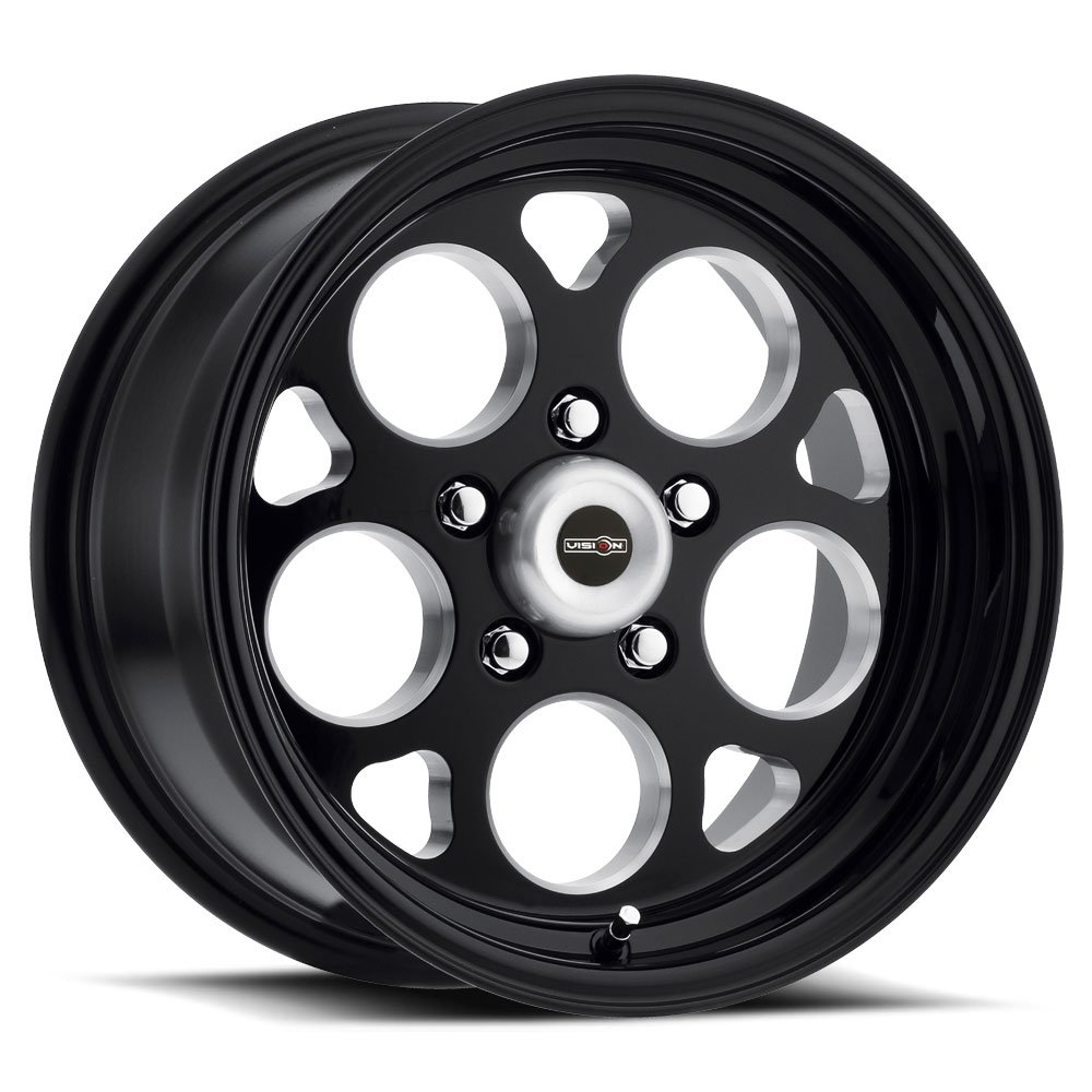 17x4.5 Inch Sport MAG Wheels/Rims - 120 ET-24 C/B 131.1 Gloss Black Milled Windows - High Performance Alloy Wheels for Motorcycles, ATVs & Off-Road Vehicles - Perfect for Racing, Cruising & Custom Bike Builds