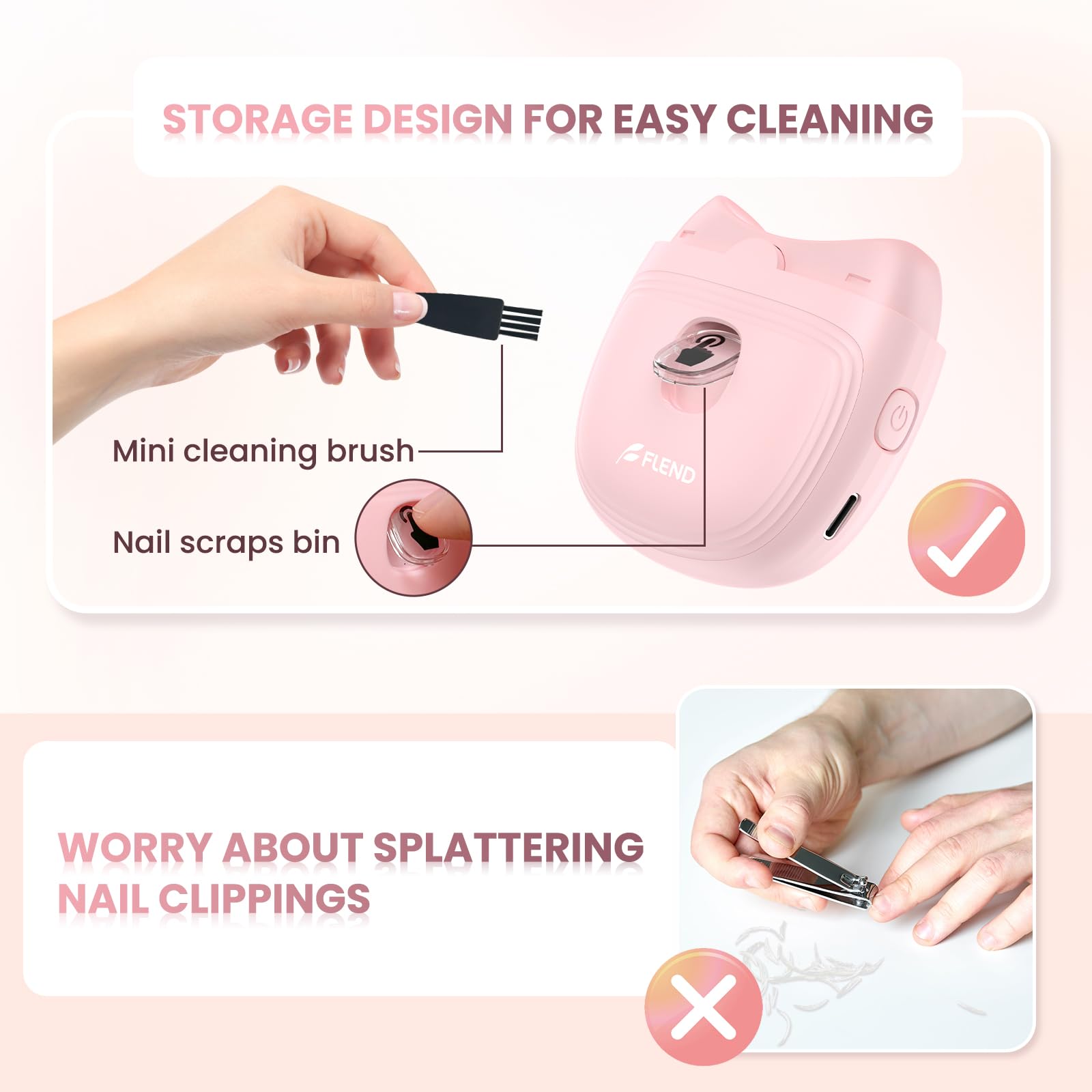 Electric Nail Clipper for Kids, Adults & Seniors - Automatic Nail Trimmer with LED Light, 2 Speed Settings & Storage Box - Perfect for Home, Travel & Salon Use
