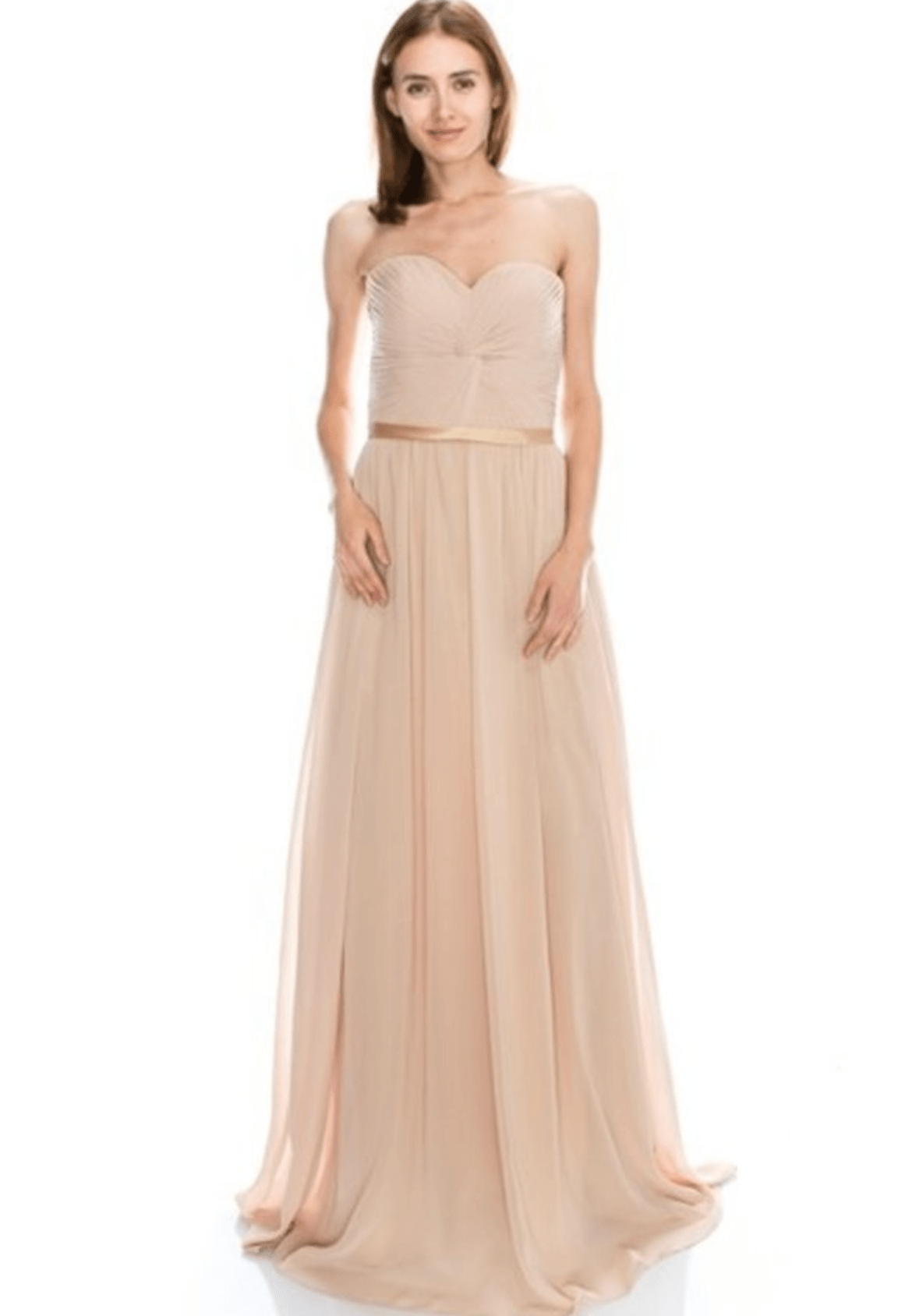 Strapless Chiffon Dress by Chicas | 16 Color Options | Elegant Evening Gown for Parties, Weddings & Special Occasions