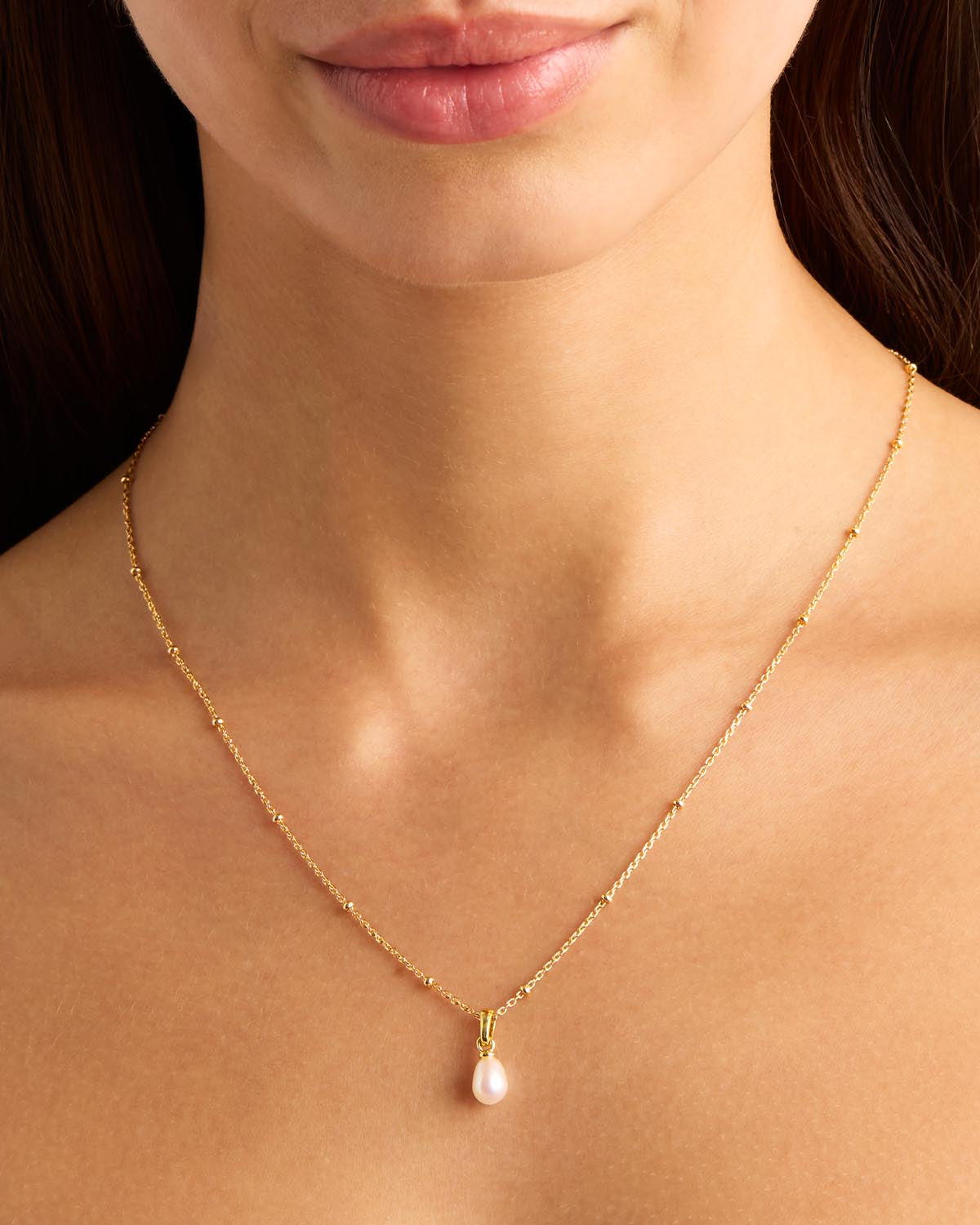 14K Solid Gold Tranquillity Pearl Necklace Pendant - Elegant Dainty Jewelry for Women, Perfect for Weddings, Anniversaries & Special Occasions