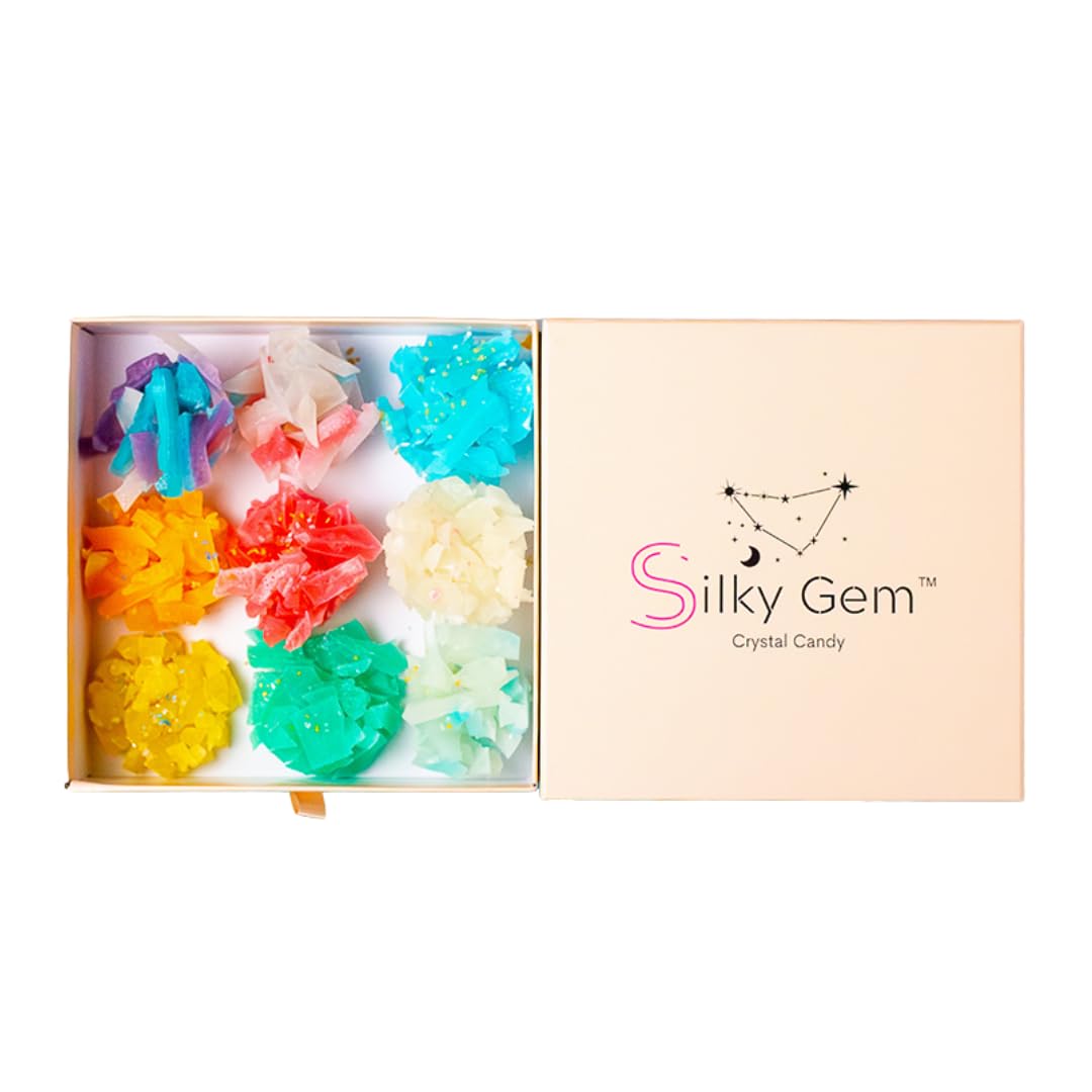 Silky Gem - Vegan Gluten-Free Edible Crystal Candy (Kohakutou) - 8-10 Clusters, Multi-Flavor ASMR Treat - Perfect for Parties, Gifts & Relaxation Snacking