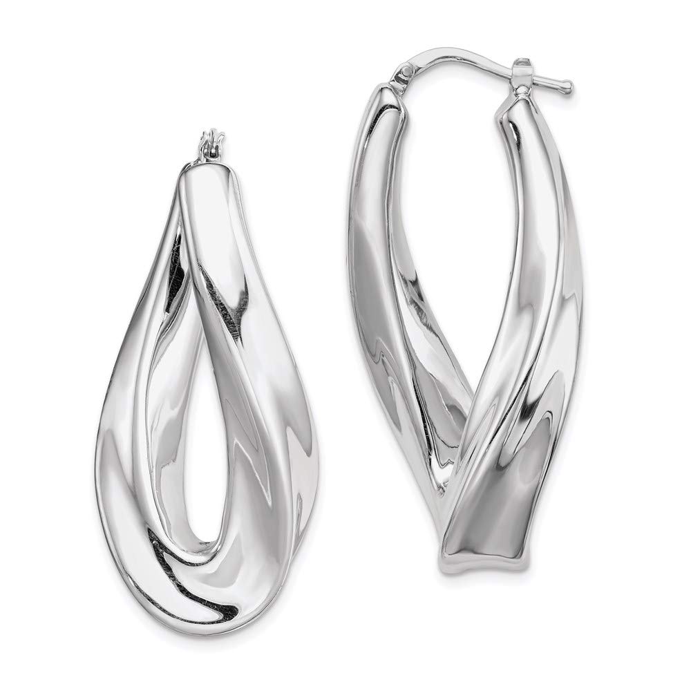 925 Sterling Silver Twisted Oval Large Hoop Earrings for Women - Trendy Chunky Statement Jewelry - Perfect for Parties, Weddings & Everyday Wear